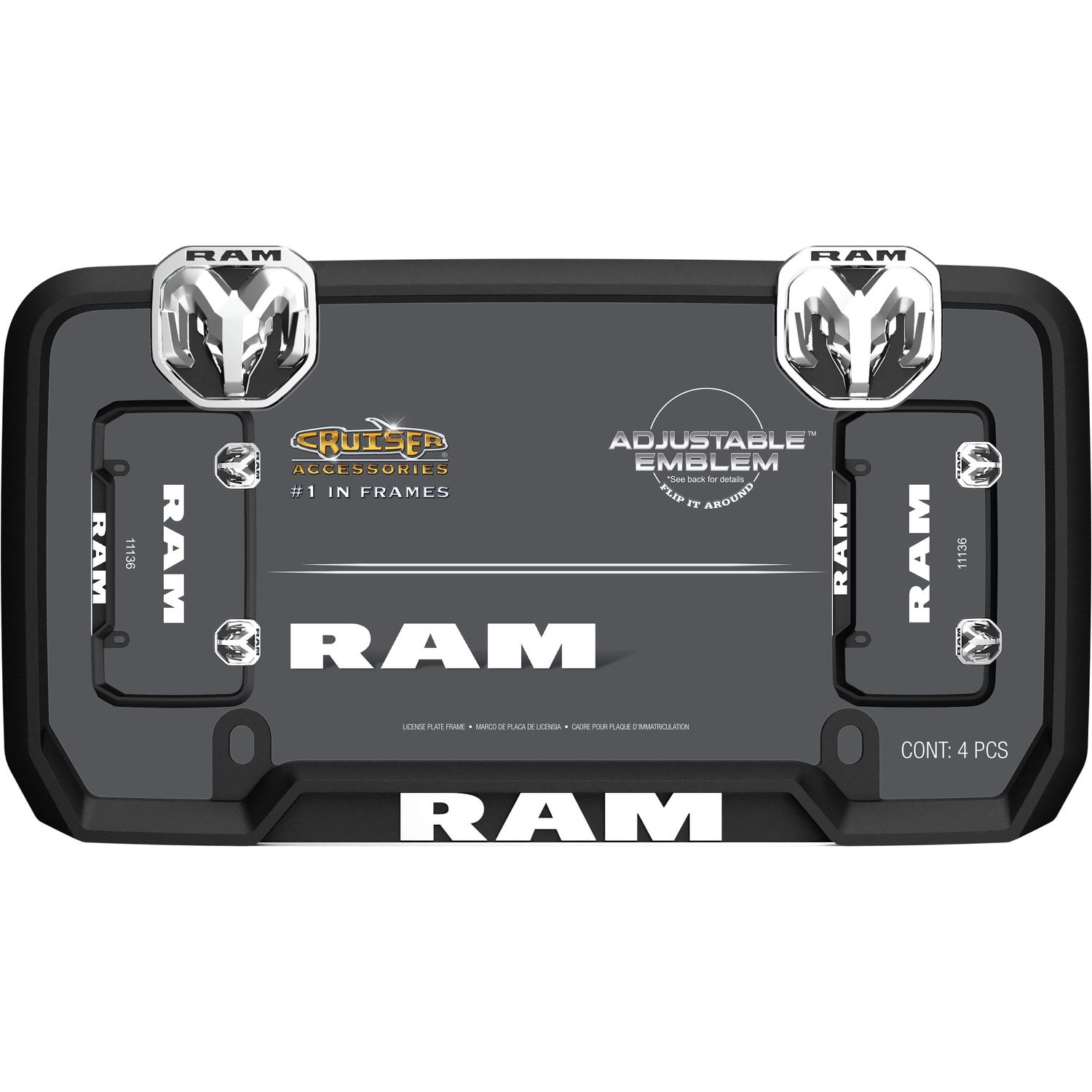 Cruiser Accessories Ram Matte Black License Plate Frame | AutoZone