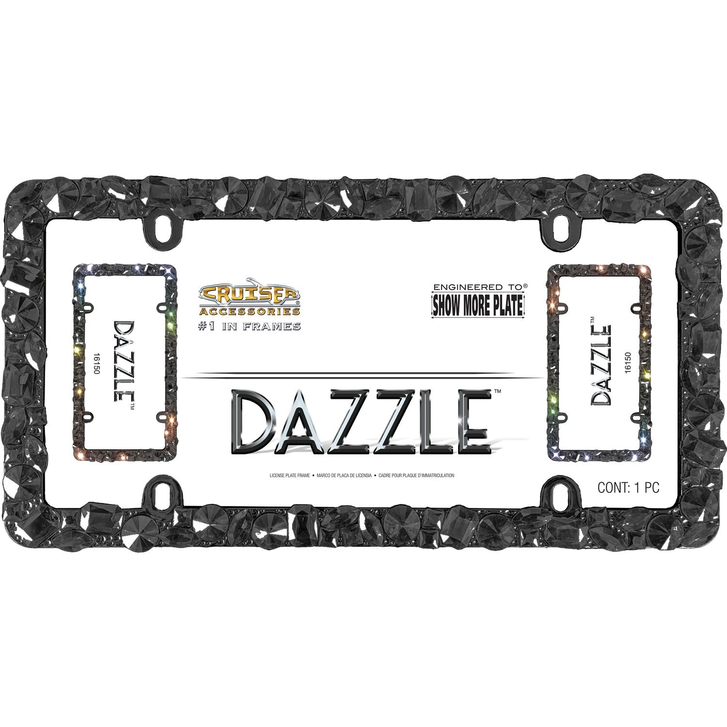 Cruiser Accessories Black Dazzle License Plate Frame | AutoZone