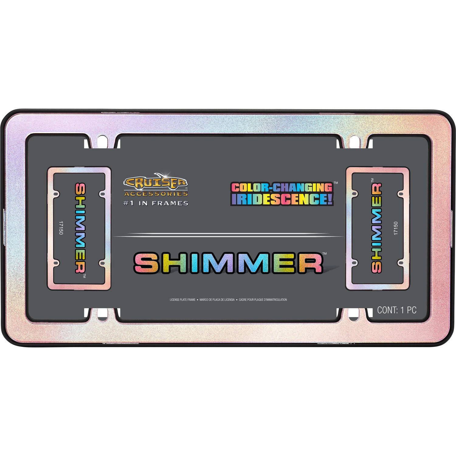 Cruiser Accessories Iridescent/Matte Black Shimmer License Plate