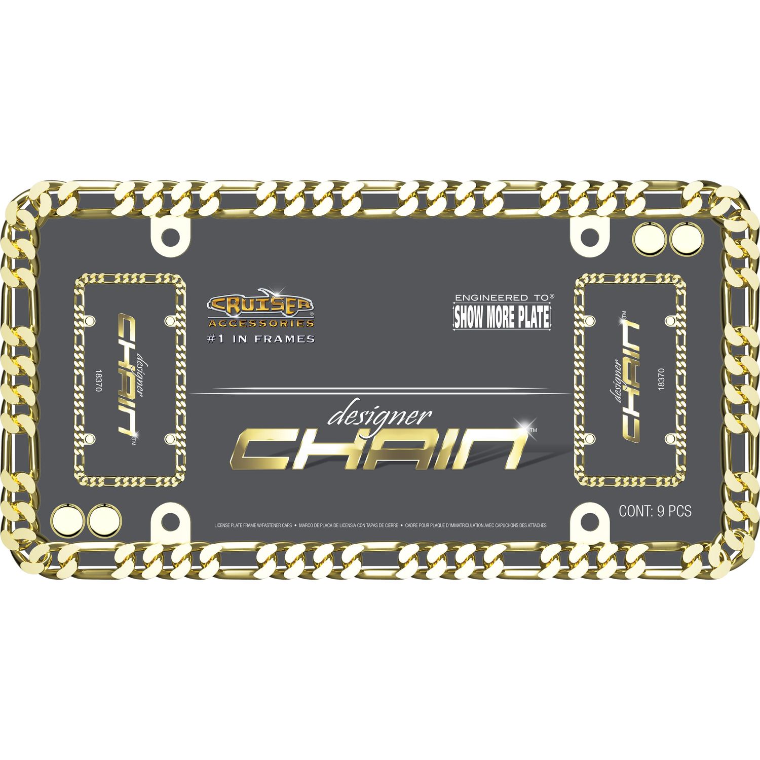Cruiser Accessories Gold Designer Chain License Plate Frame | AutoZone