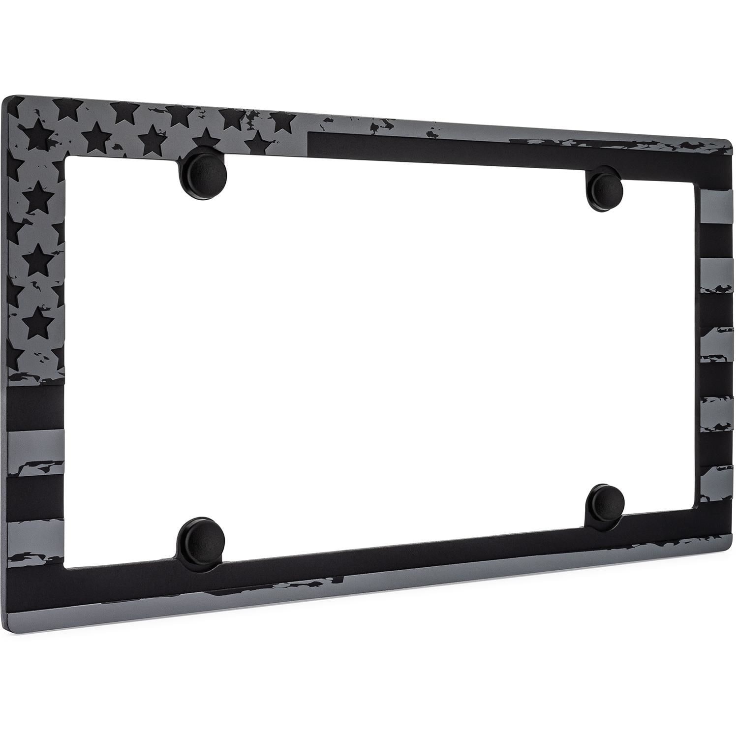 Cruiser Accessories Matte Black American Flag License Plate Frame