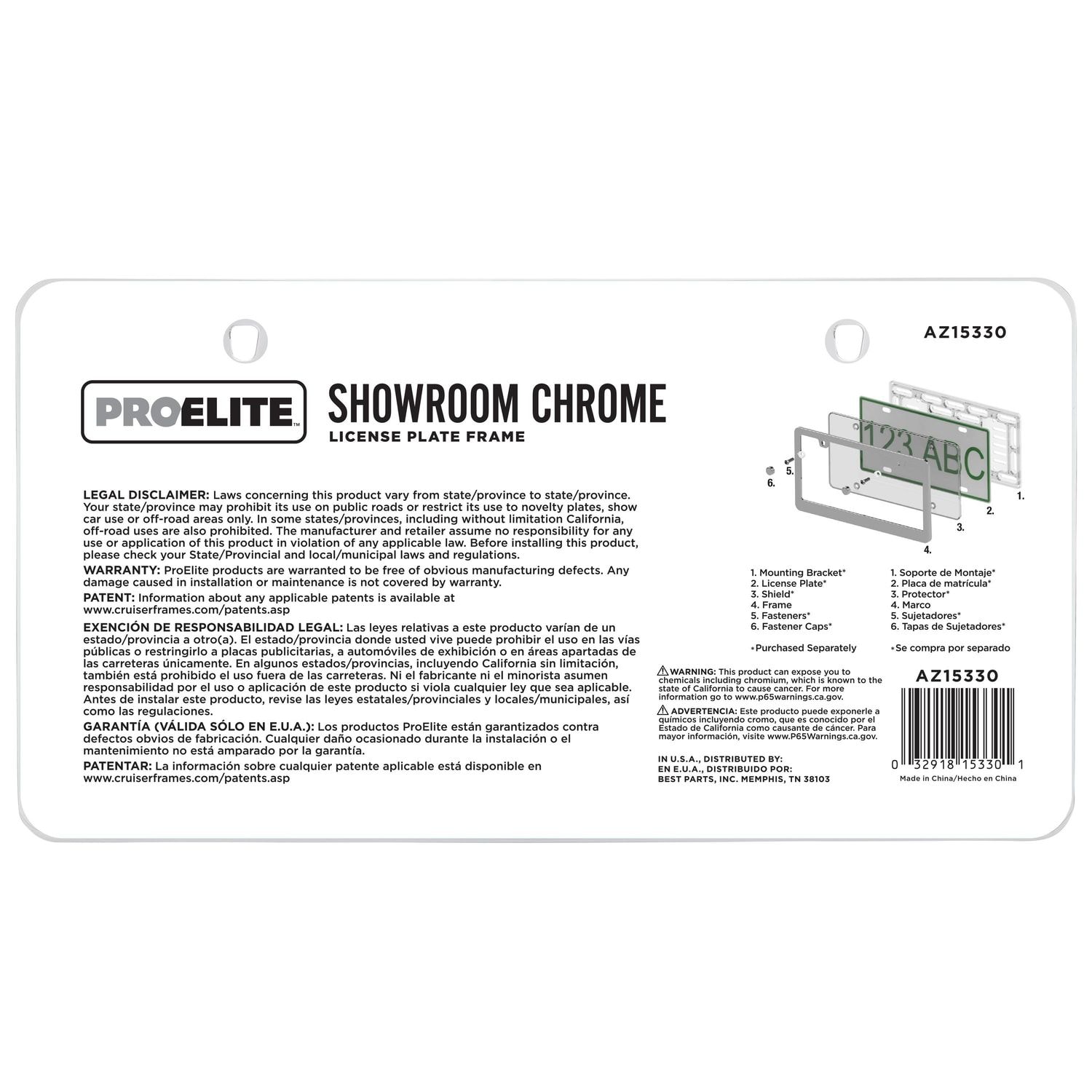 ProElite Chrome Neo Classic License Plate Frame | AutoZone