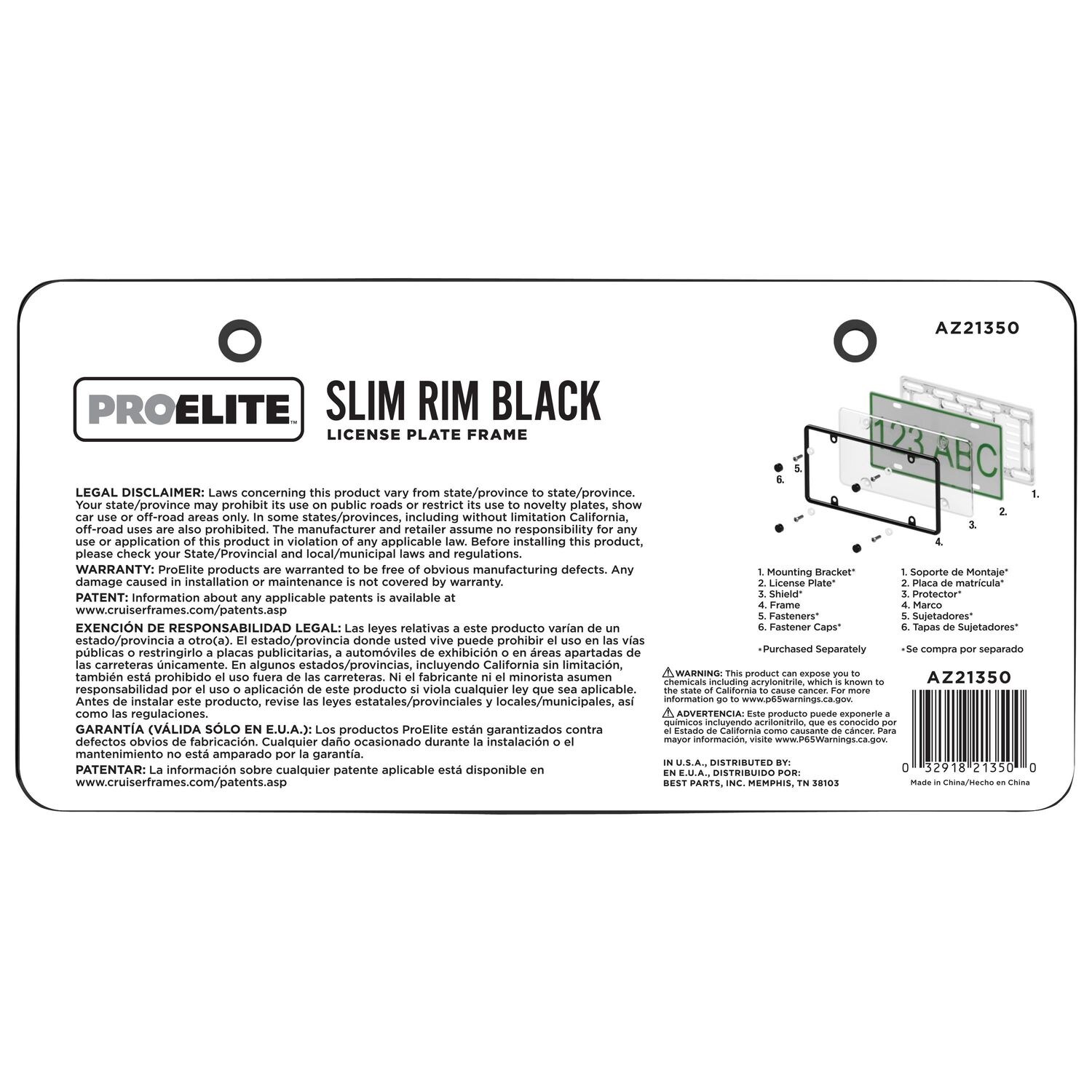 thumbnail image 2 of HDC Autosports Black Aluminum License Plate Frame Set – Front & Rear US Size 2 of 4