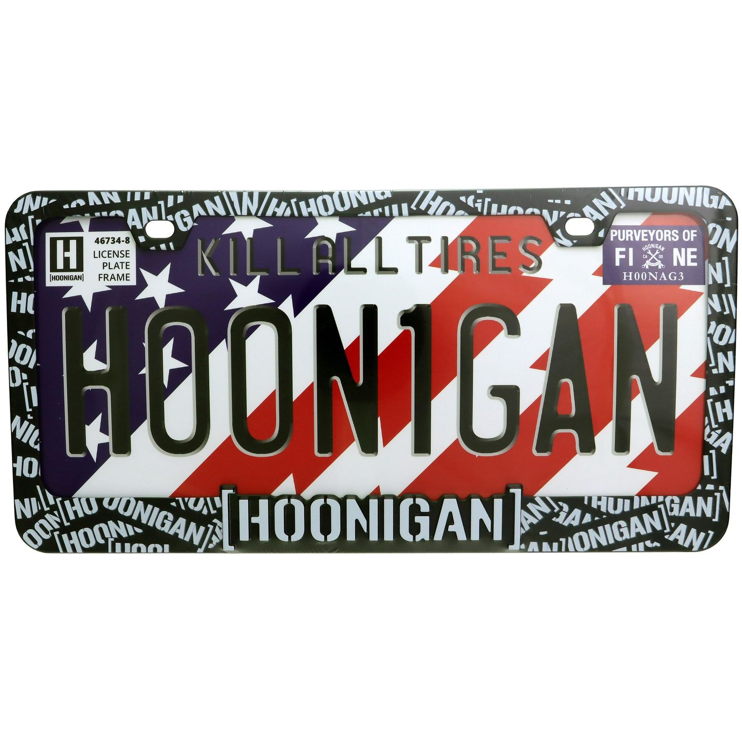 Hoonigan Black Scatter License Plate Frame | AutoZone