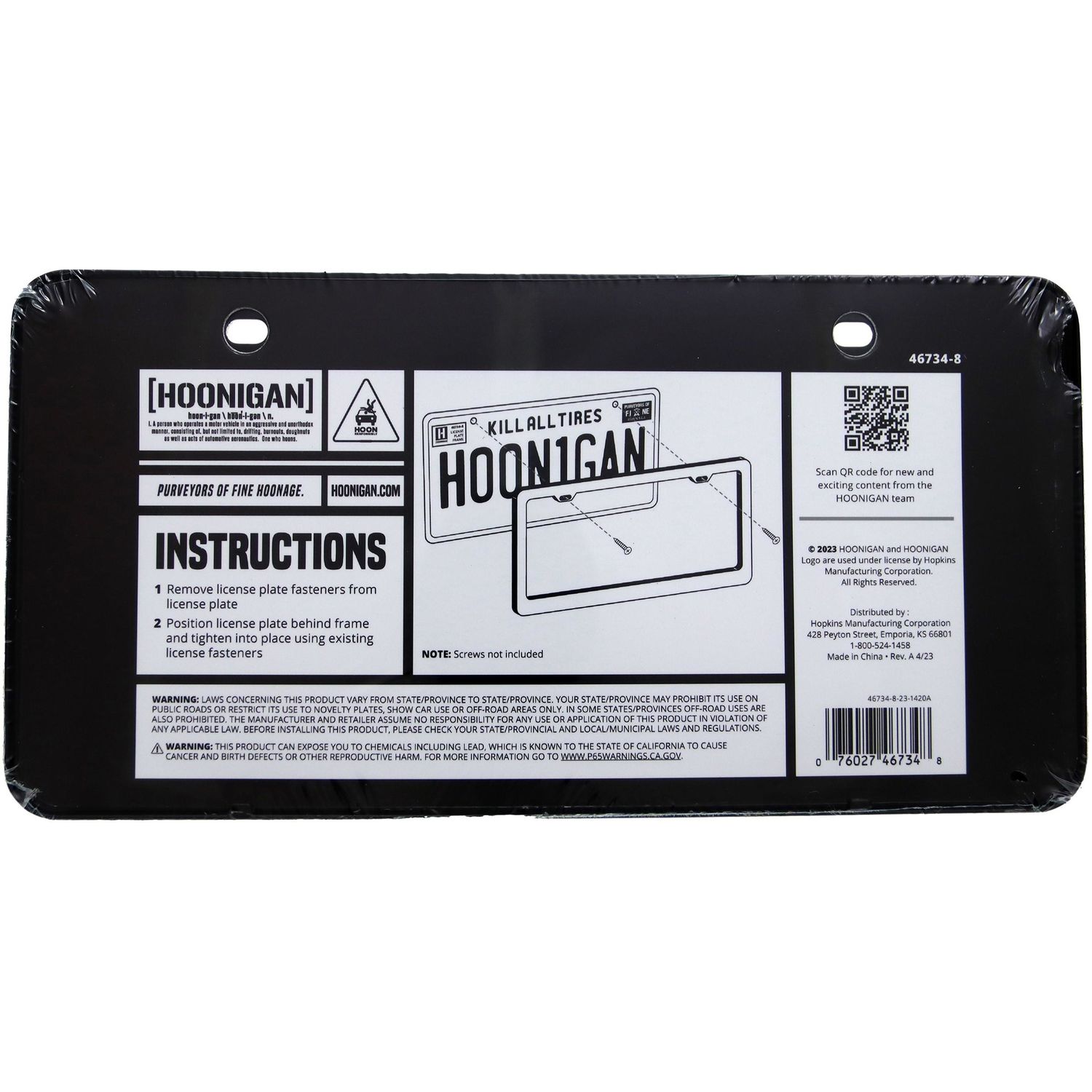 Hoonigan Black Scatter License Plate Frame | AutoZone