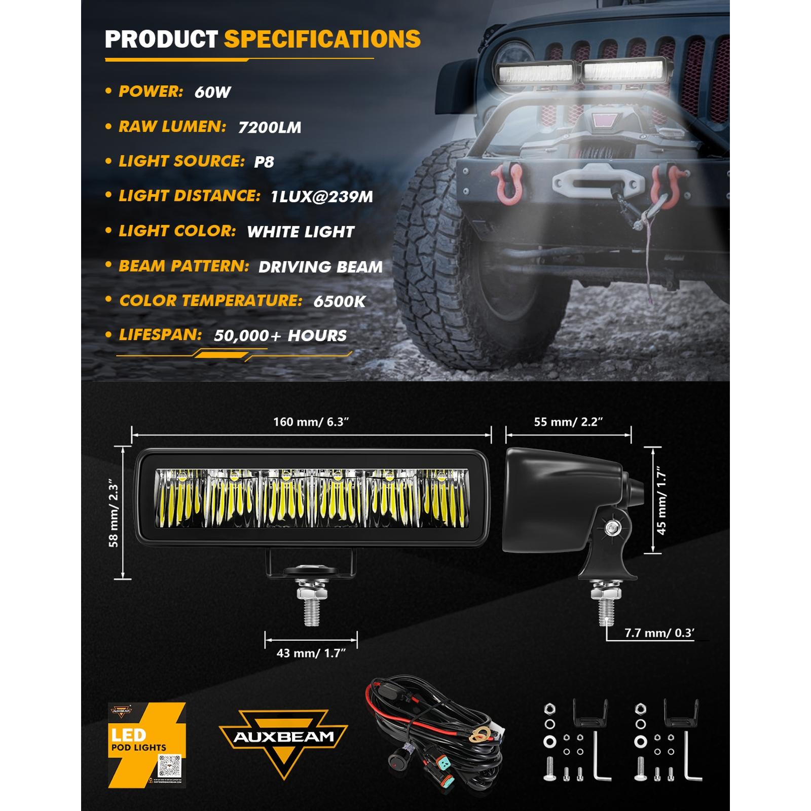 Auxbeam Driving Light ZD000802 | AutoZone