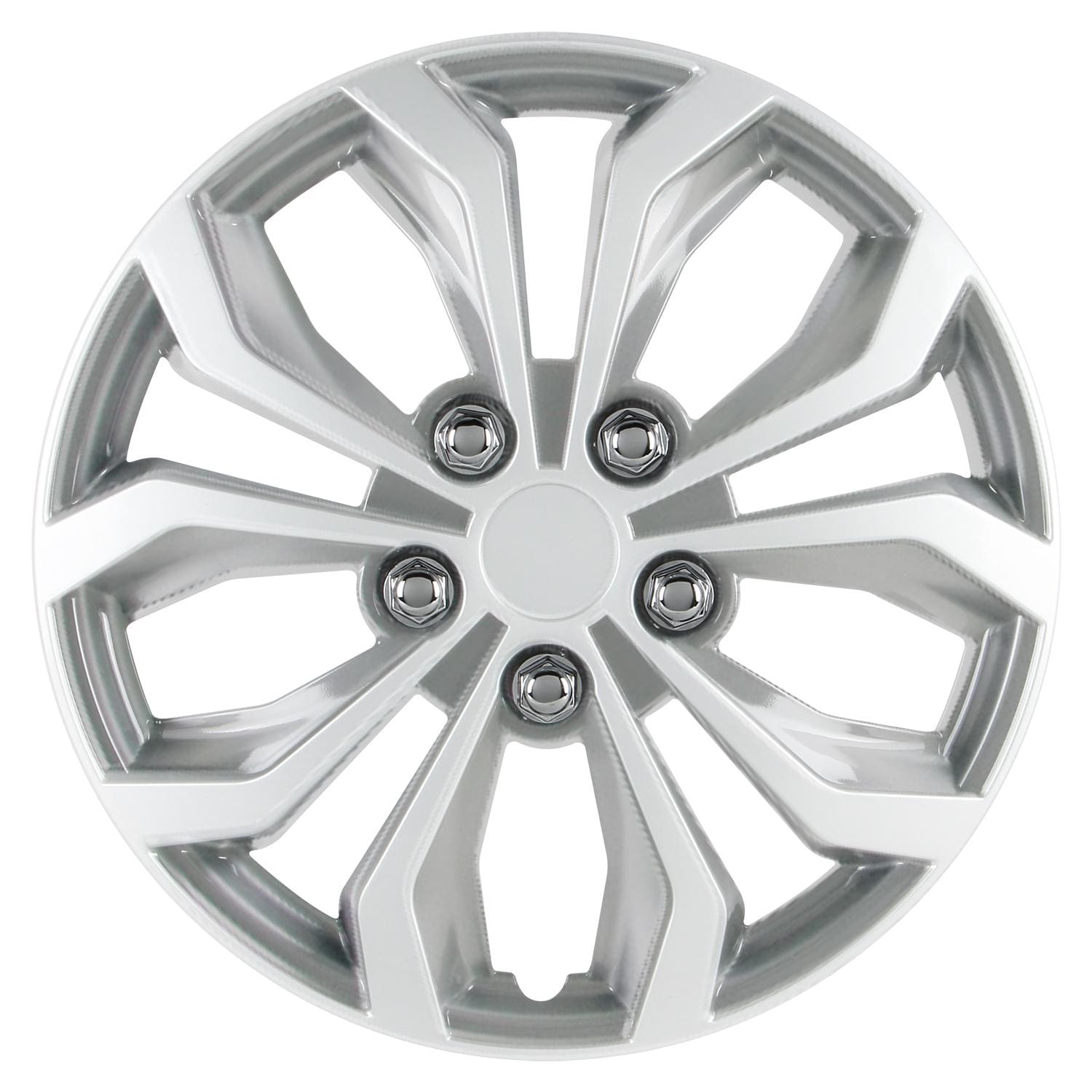 Pilot Silver and Black 16in Plastic Universal Wheel Cover/Hub Cap