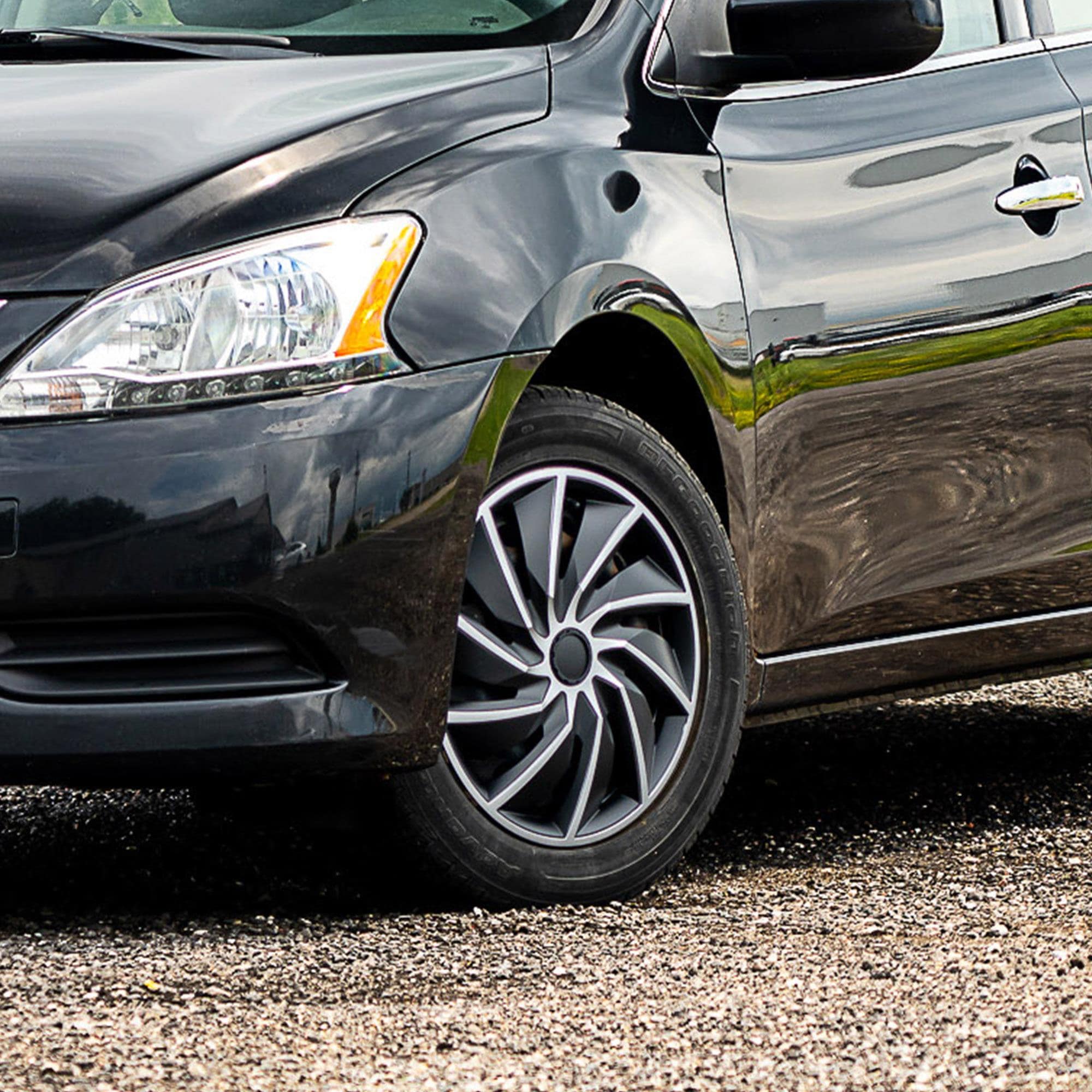 Alpena Silver and Black 16in Turbo Universal Wheel Cover | AutoZone