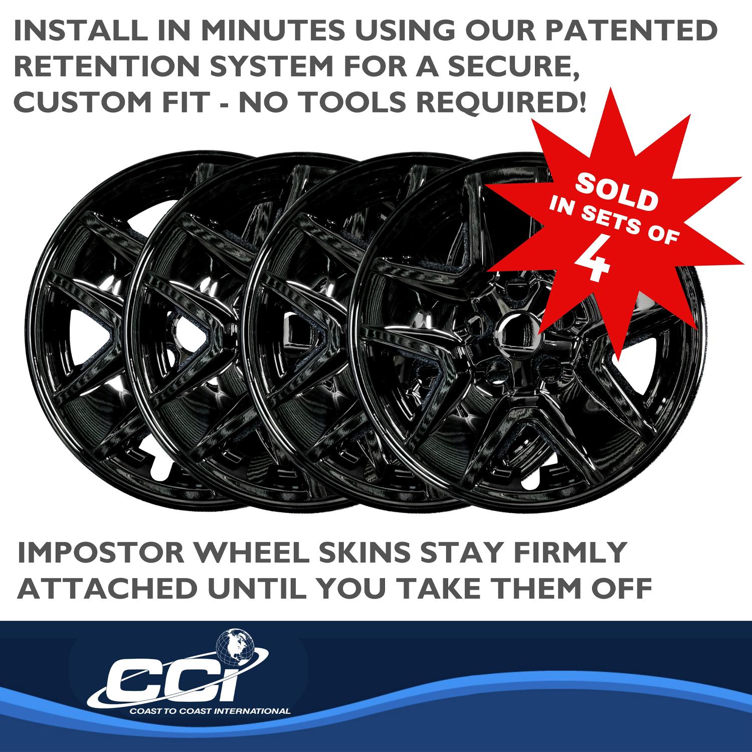 Coast To Coast Gloss Black 17in Wheel Cover/Hub Cap 4 Piece