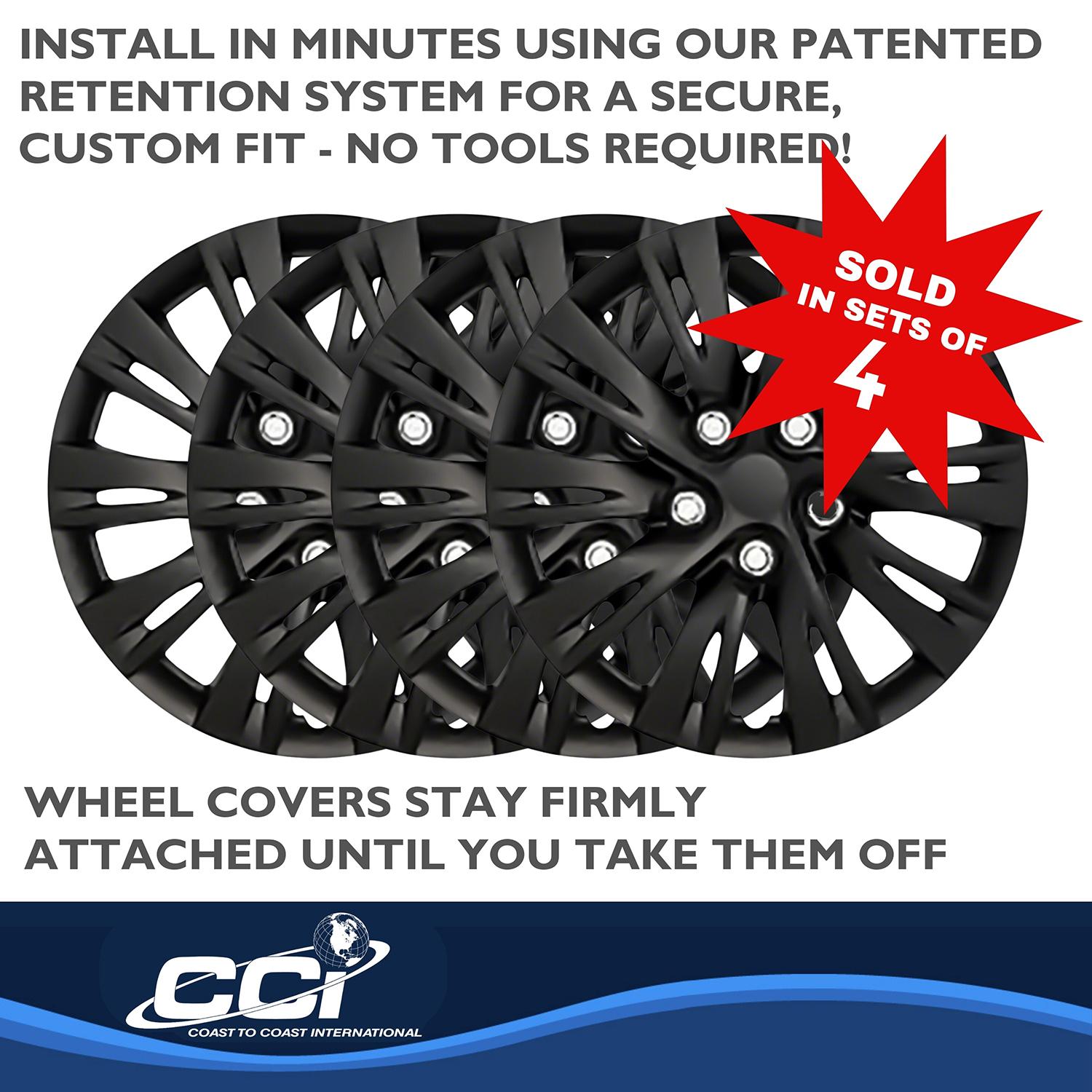 Coast to Coast Gloss Black 15in 10 Split Spoke Plastic Universal