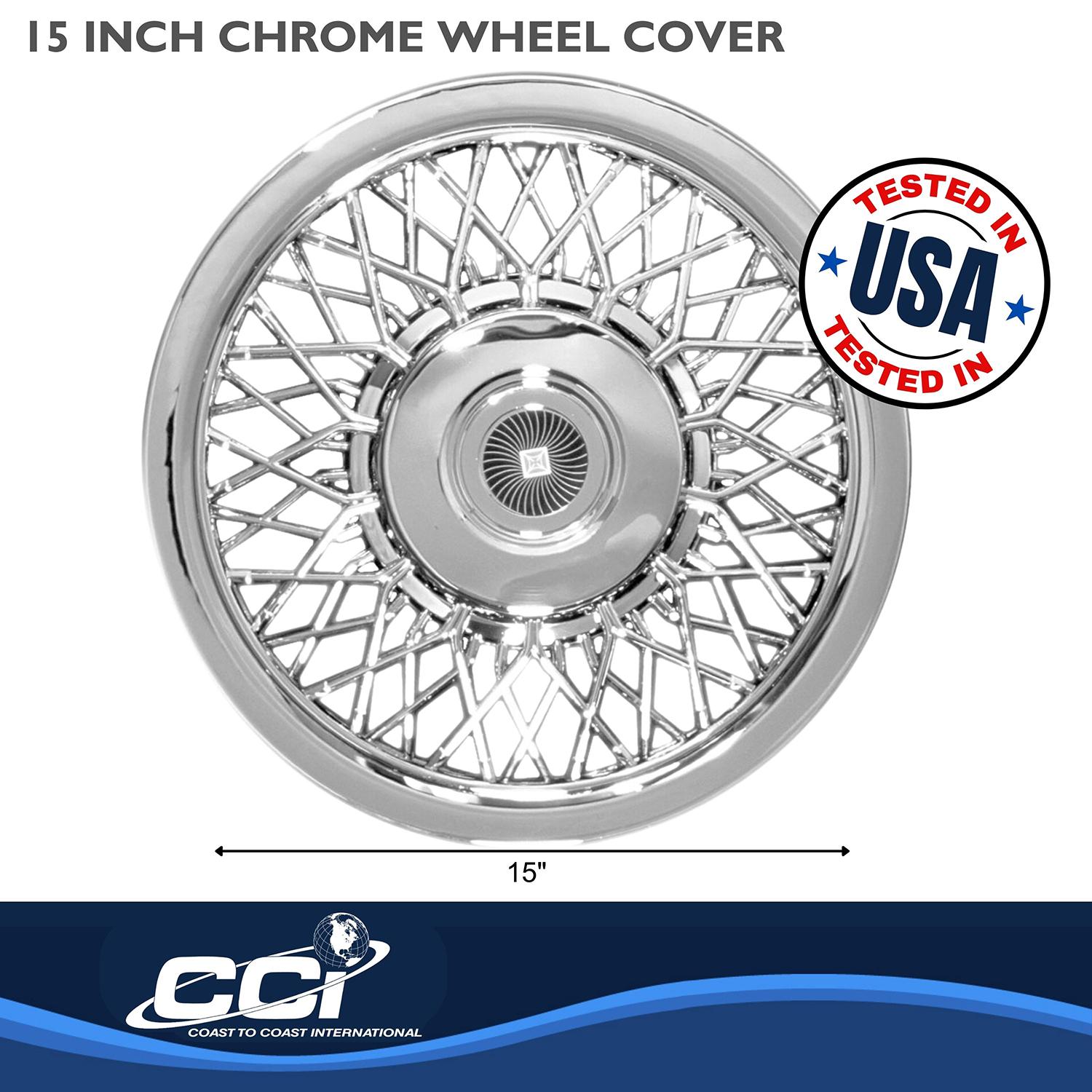 Coast to Coast Chrome Plated 15in Universal Lace Spoke Plastic 