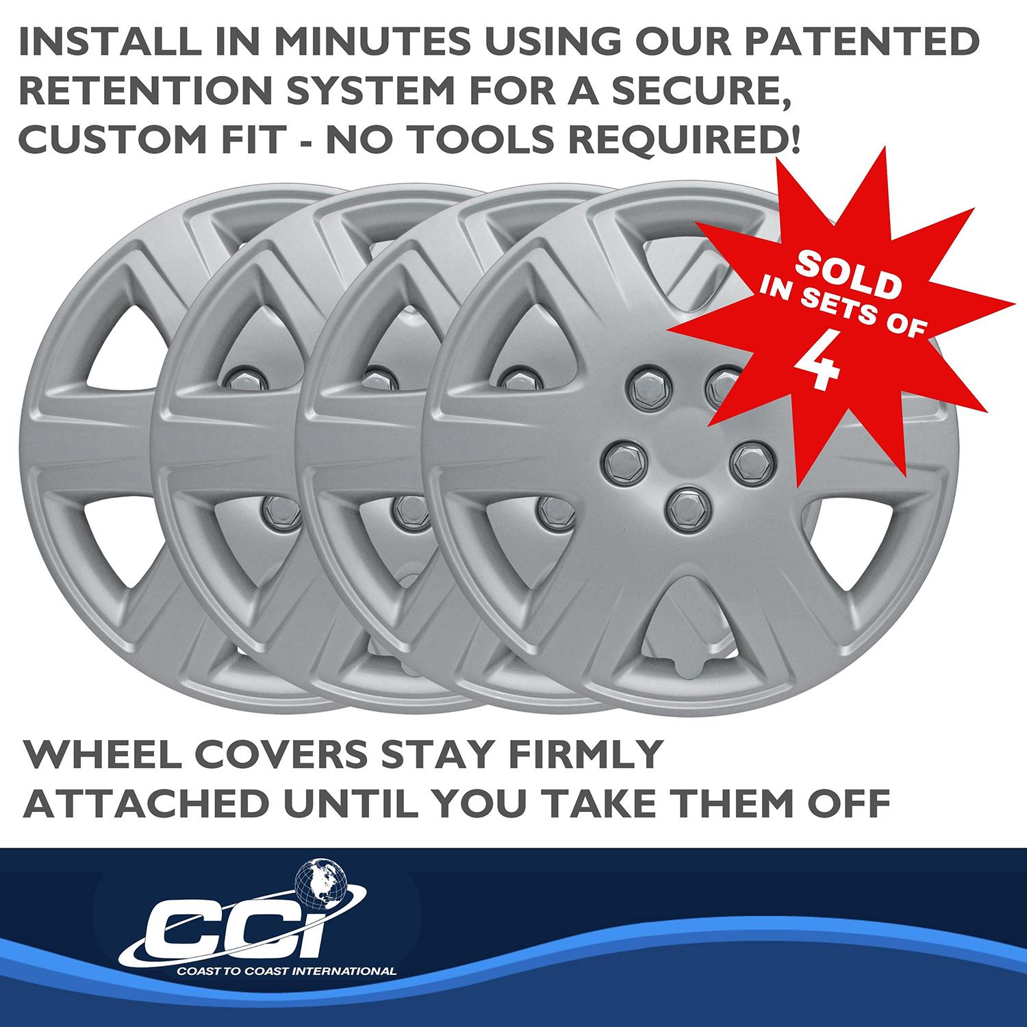 Coast To Coast Silver 15in Wheel Cover/Hub Cap 4 Piece IWC42215S