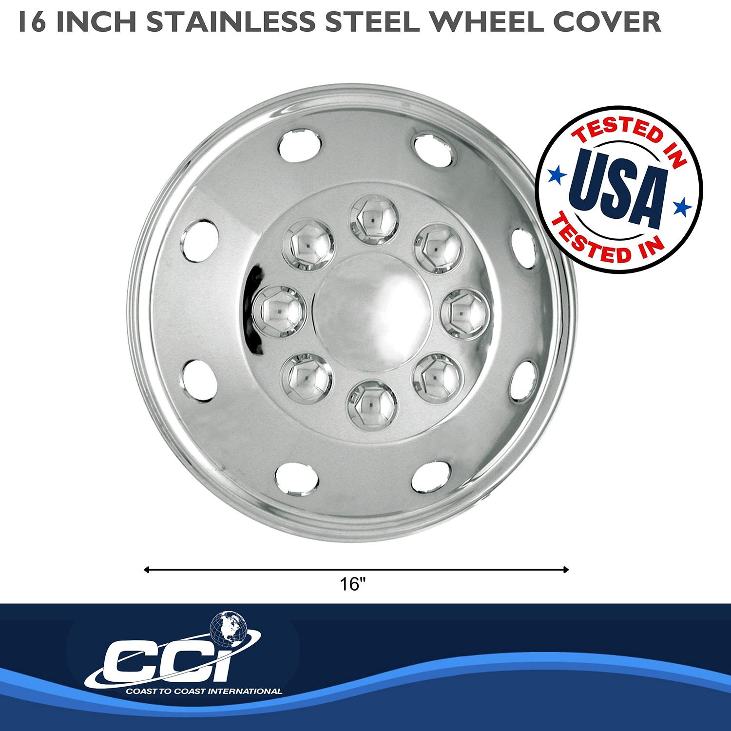 Coast to Coast Stainless Steel 16in 8 Spoke Universal Wheel Cover