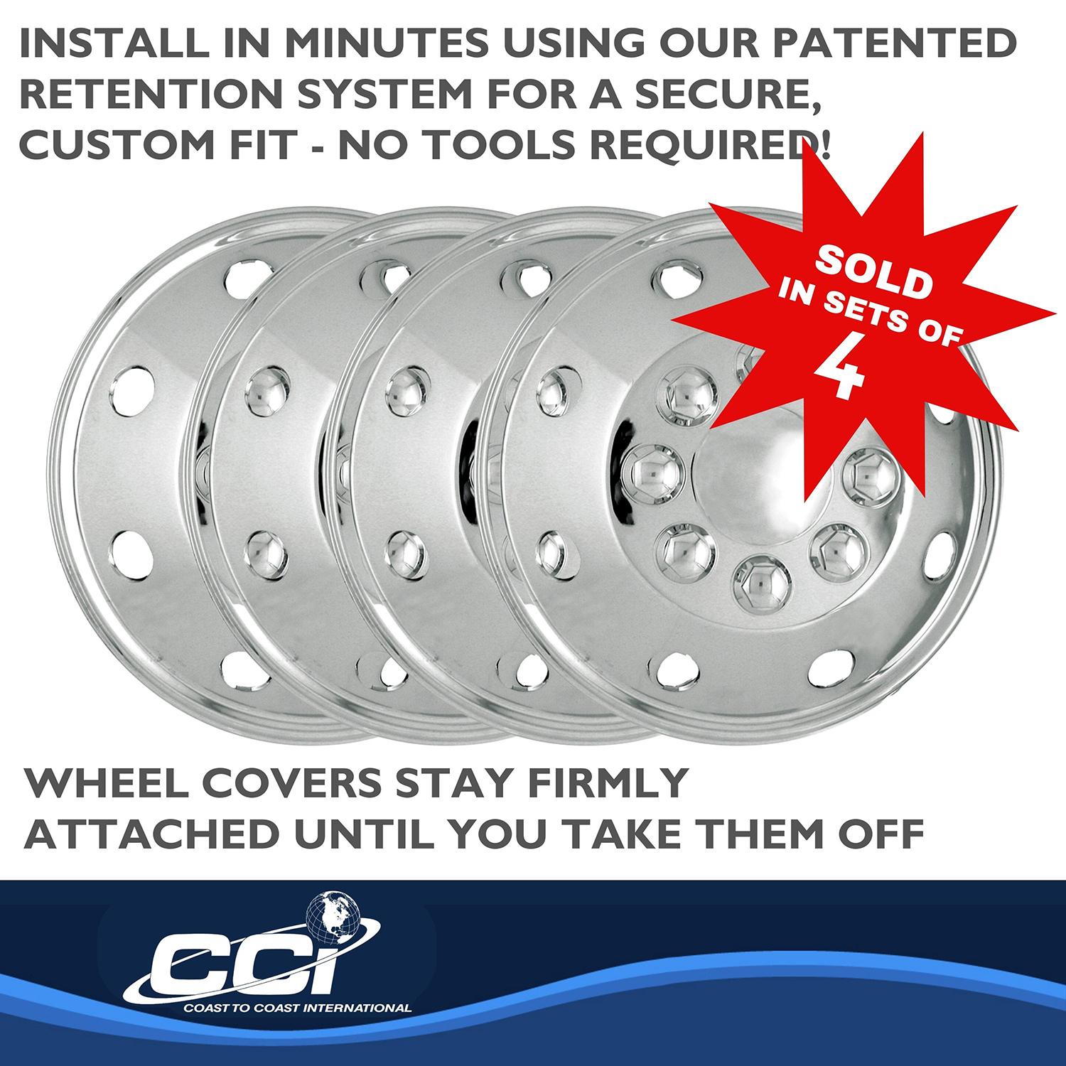 Coast to Coast Stainless Steel 16in 8 Spoke Universal Wheel Cover