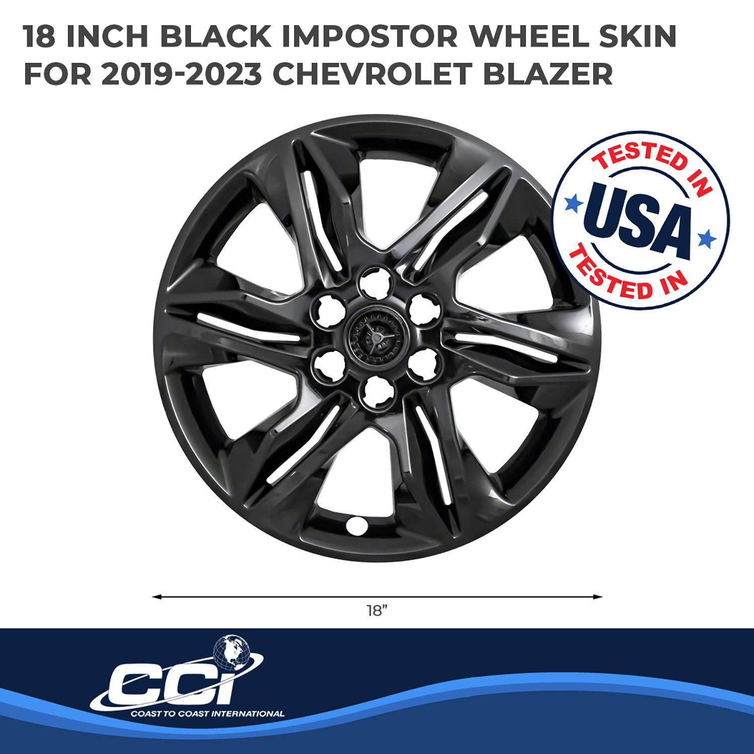 Coast To Coast Gloss Black 18in Wheel Cover/Hub Cap 4 Piece