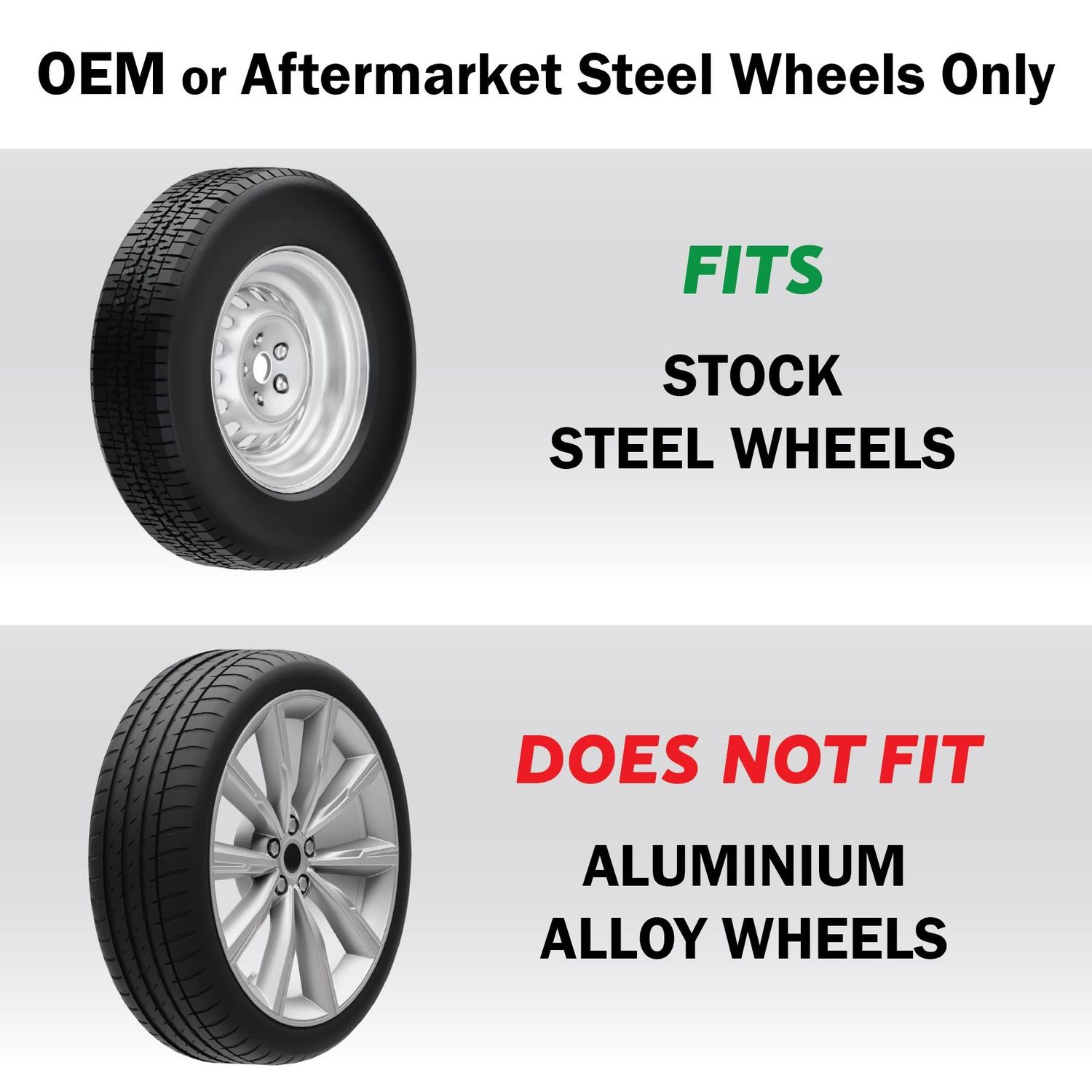 KT Chrome Ice Black 15in Universal Wheel Cover / Hub Cap