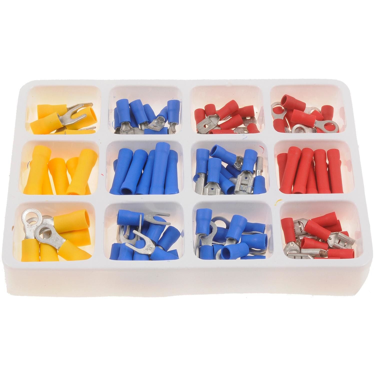 Crimp Connectors, 120Pcs Assorted Insulated Terminal Kit, Electrical Crimp Terminals Wire Connector With 18 Types Automotive Terminals Spade Set For
