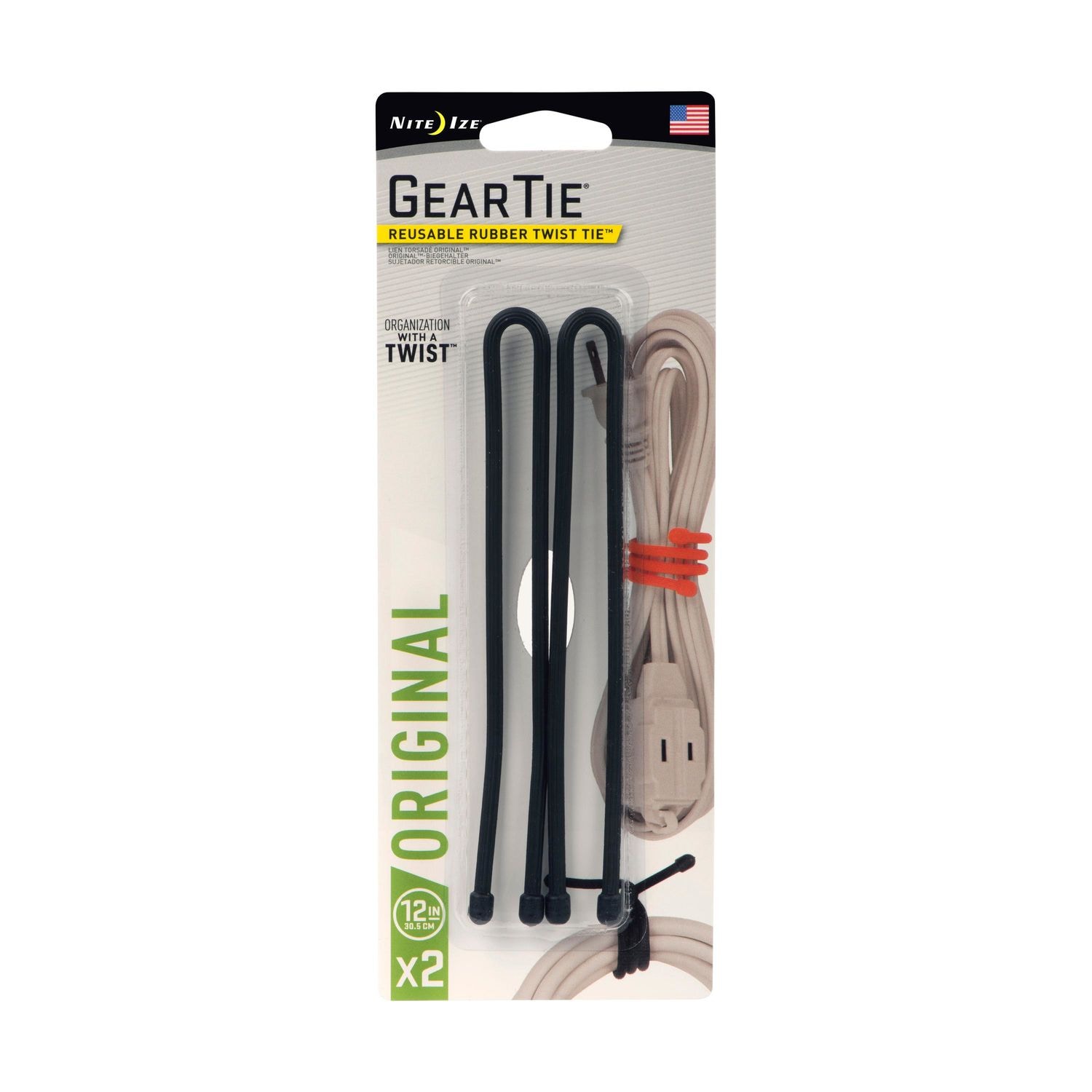 Nite Ize 12 in. Black Gear Tie 2 Pack | AutoZone