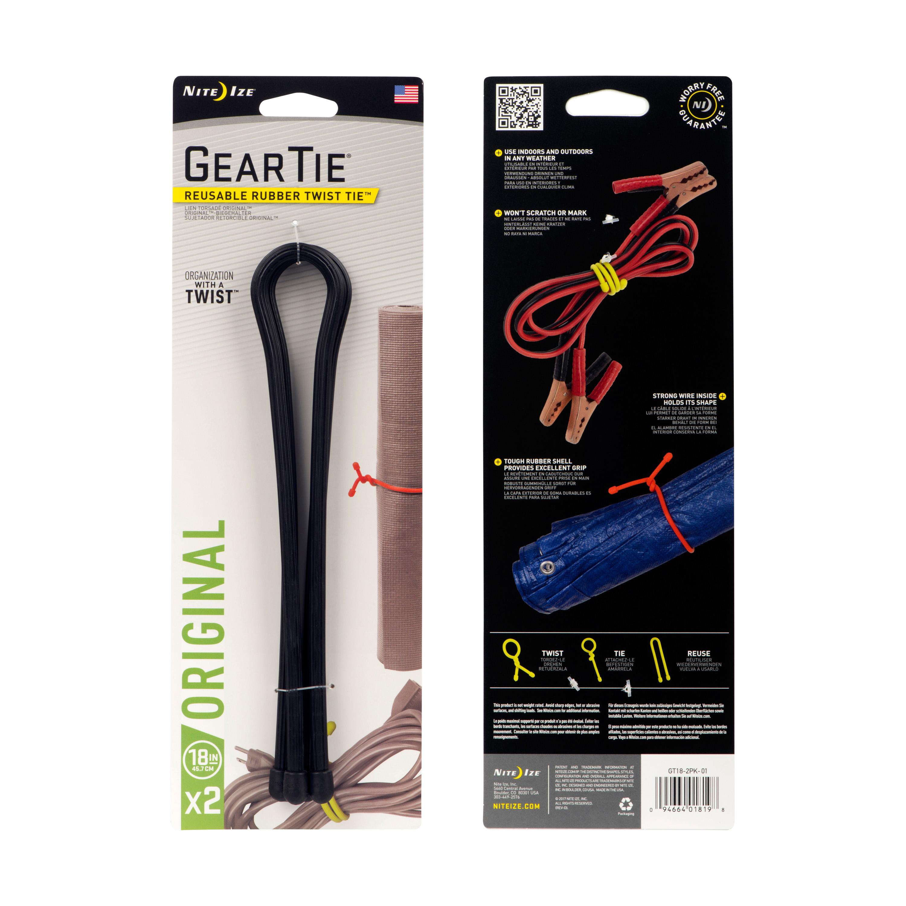 Nite Ize 18 in. Black Gear Tie 2 Pack | AutoZone