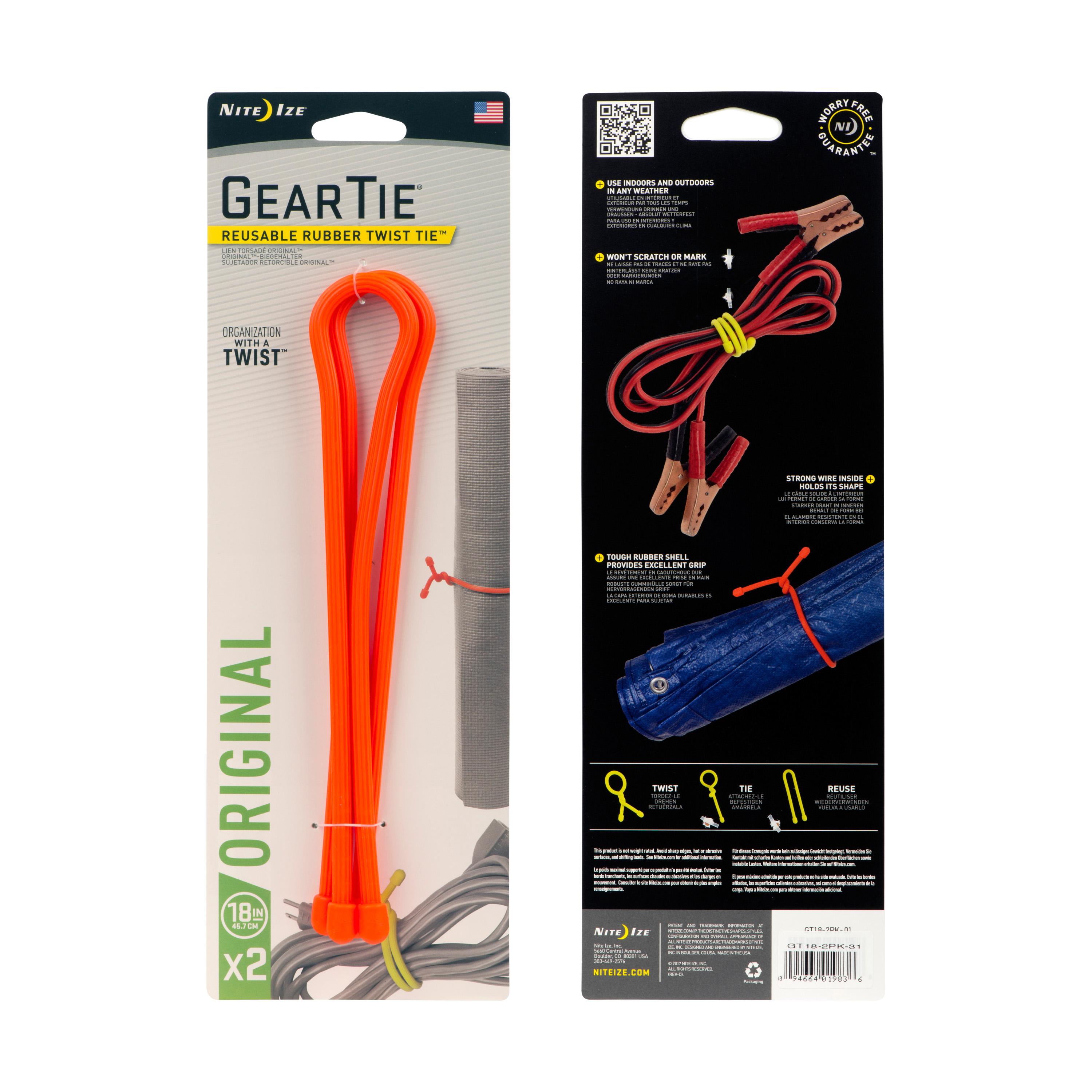 Nite Ize 18 in. Orange Gear Tie 2 Pack | AutoZone