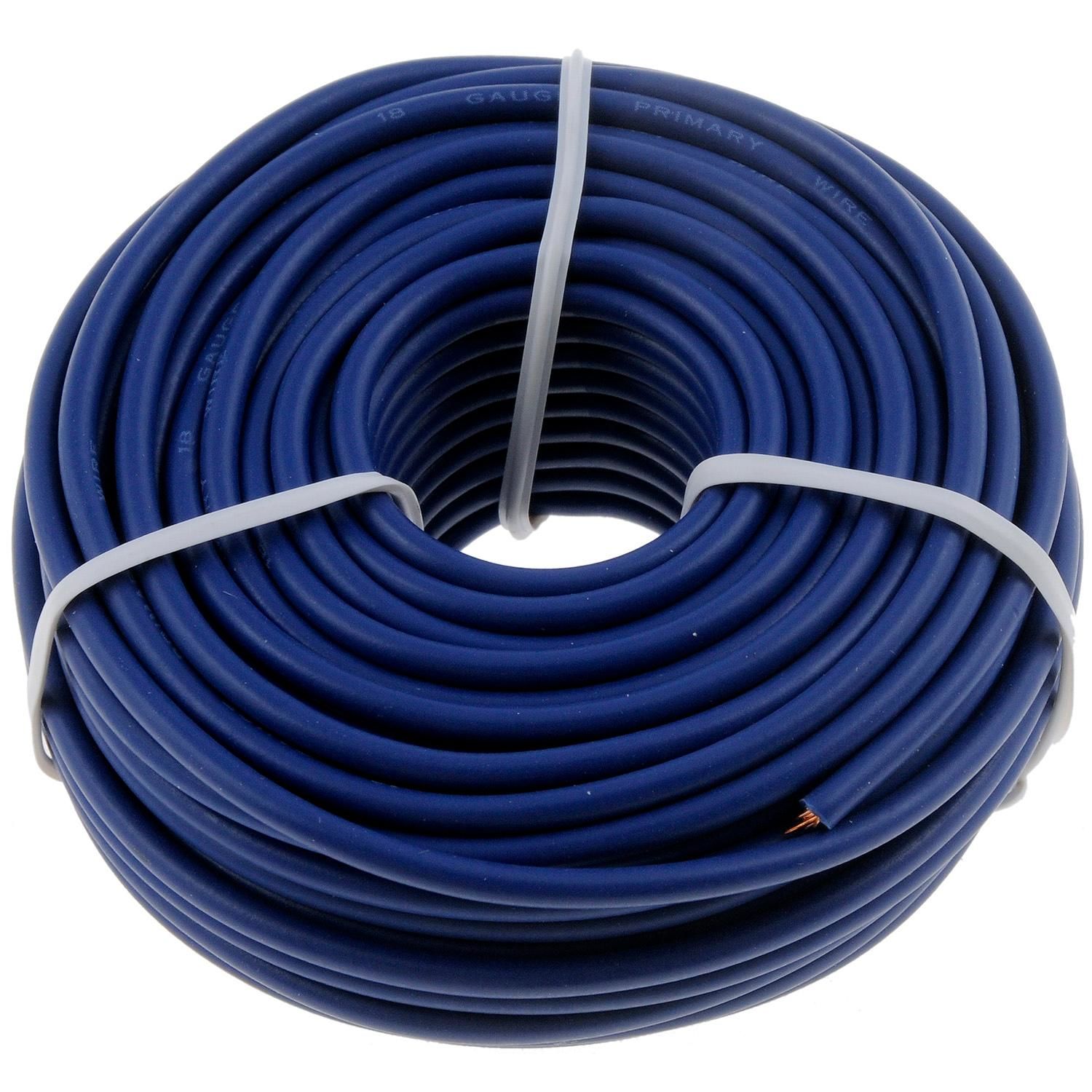 18 Gauge Primary Wire – 500 Ft, Blue, Pure Stranded Copper, Made In USA, ACDC