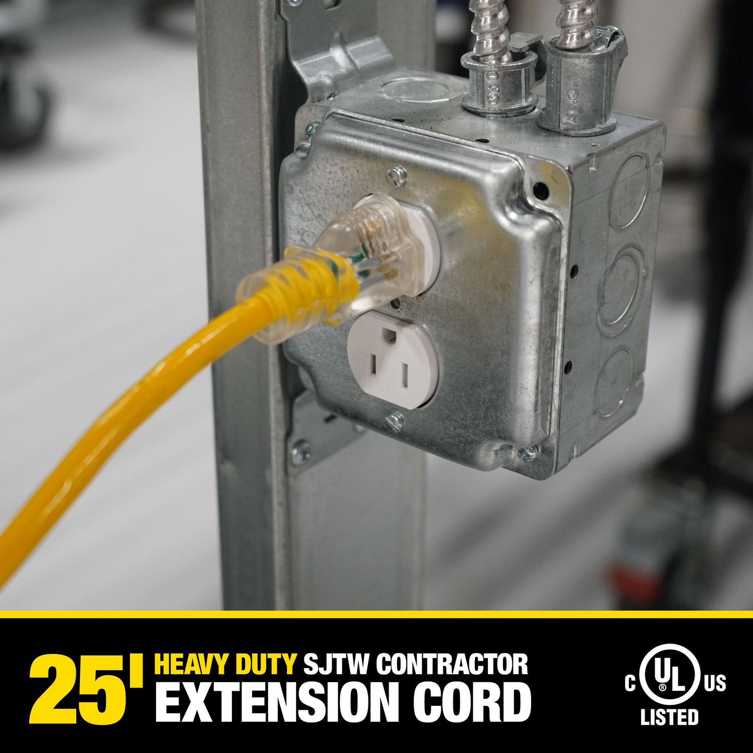 Yellow Jacket 12/3 25Ft Premium Lighted End Extension Cord