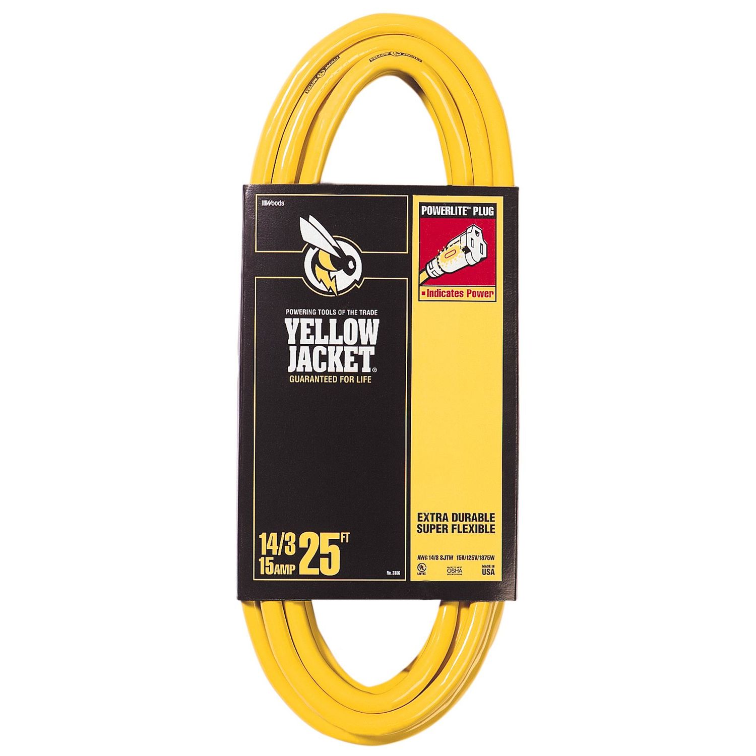 Yellow Jacket 14/3 25Ft Medium Duty Extension Cord for American Coach American Tradition