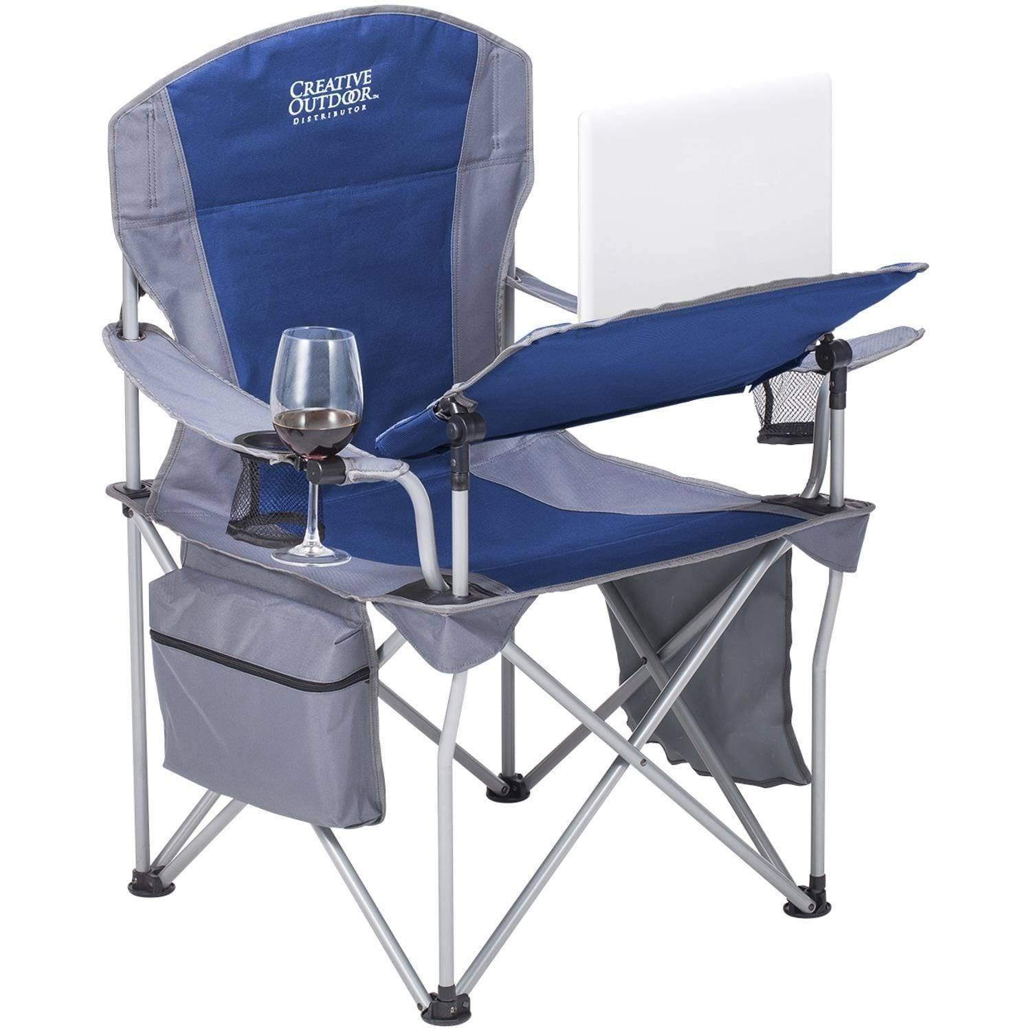 Creative Outdoor Blue And Grey Folding Chair | AutoZone