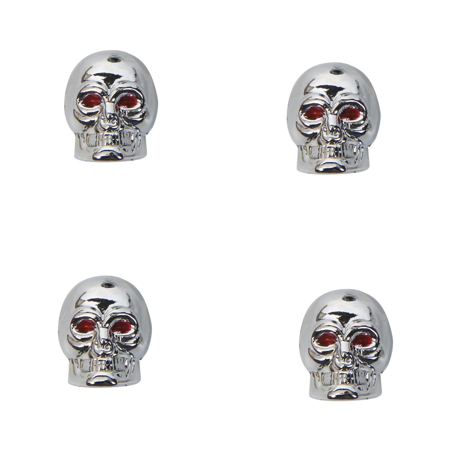 Pilot Chrome Skull Valve Stem Caps 4 Pack for Chevrolet Spark
