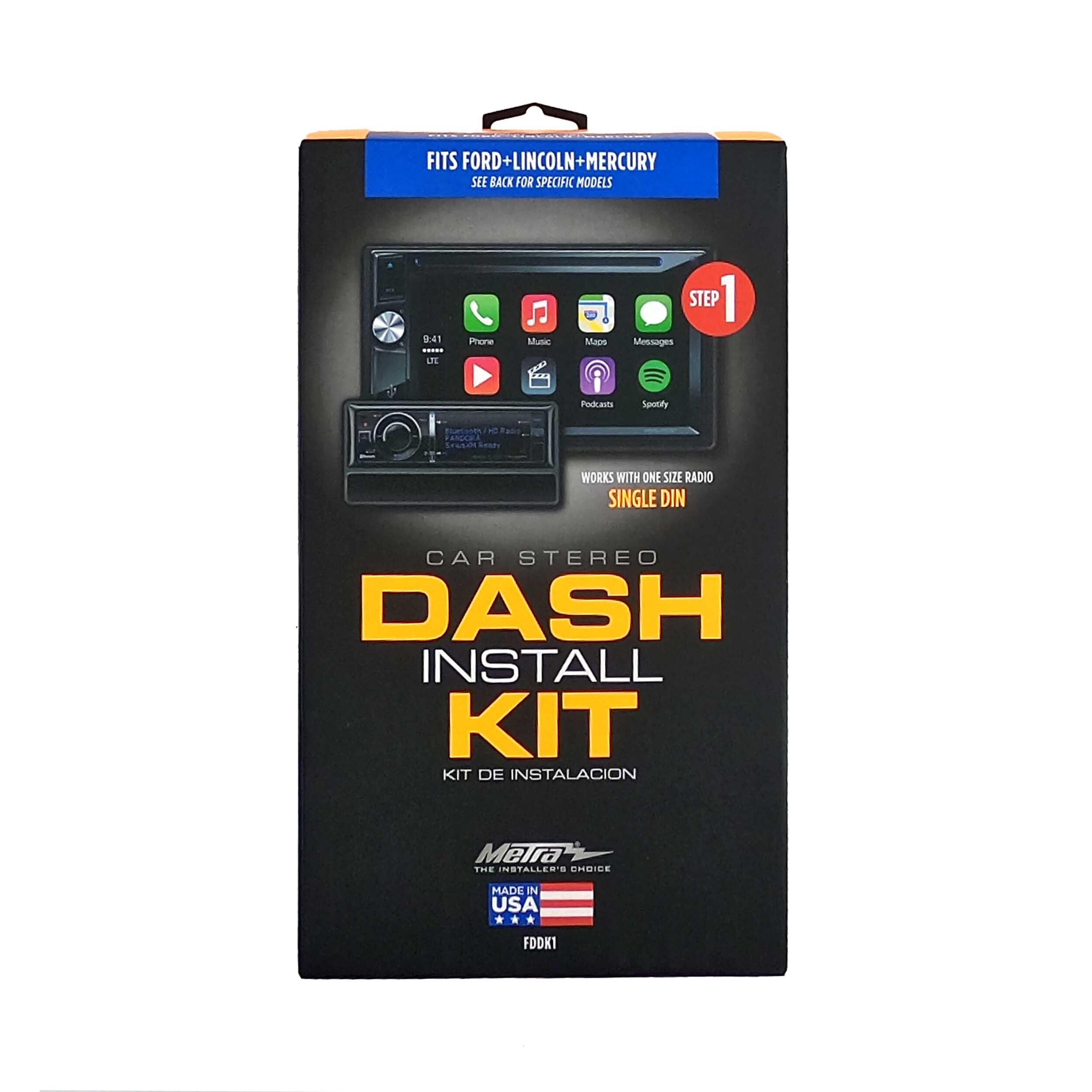 thumbnail image 2 of Metra 99-5600 Single-DIN Radio Install Dash Kit For Ford – Black ABS Mounting Bezel 2 of 5