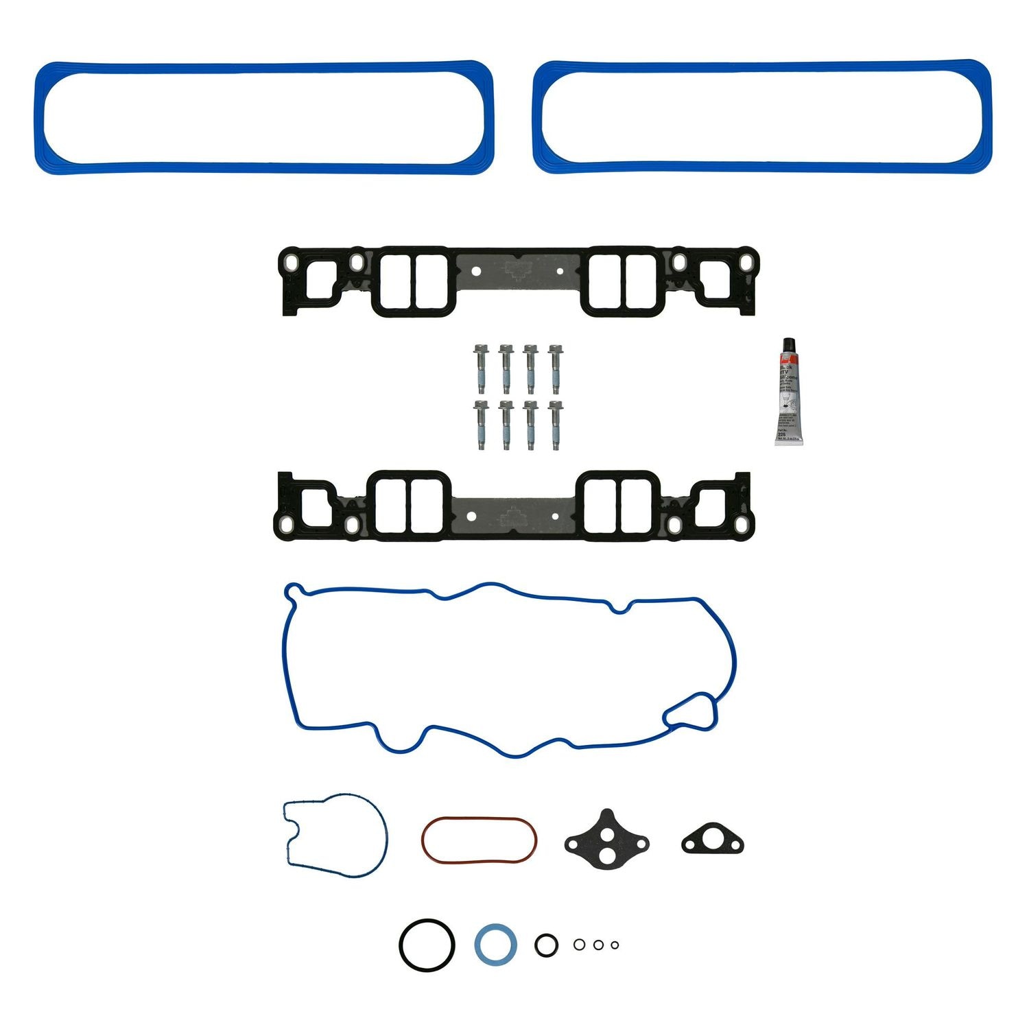 One New Fel-Pro Engine Intake Manifold Gasket Set Lower And Upper MIK98000T - View #2