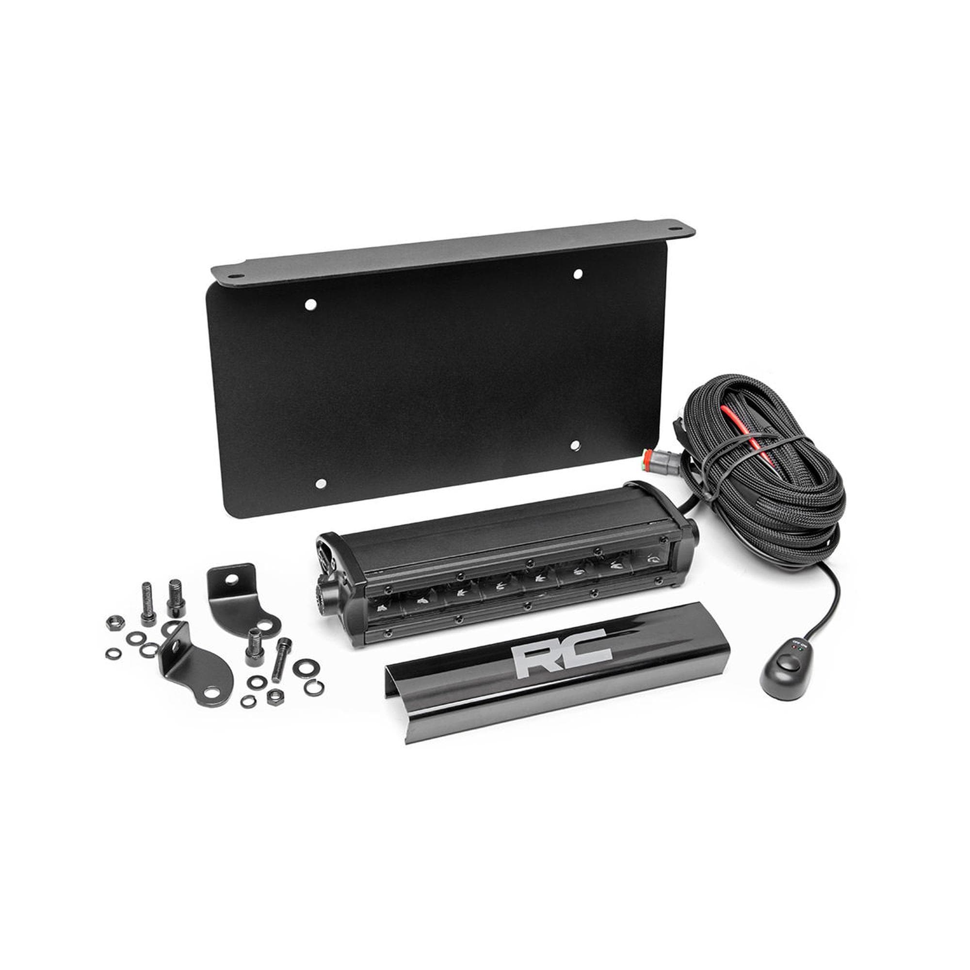 Rough Country 8in Single Row Black Series License Plate Mount LED