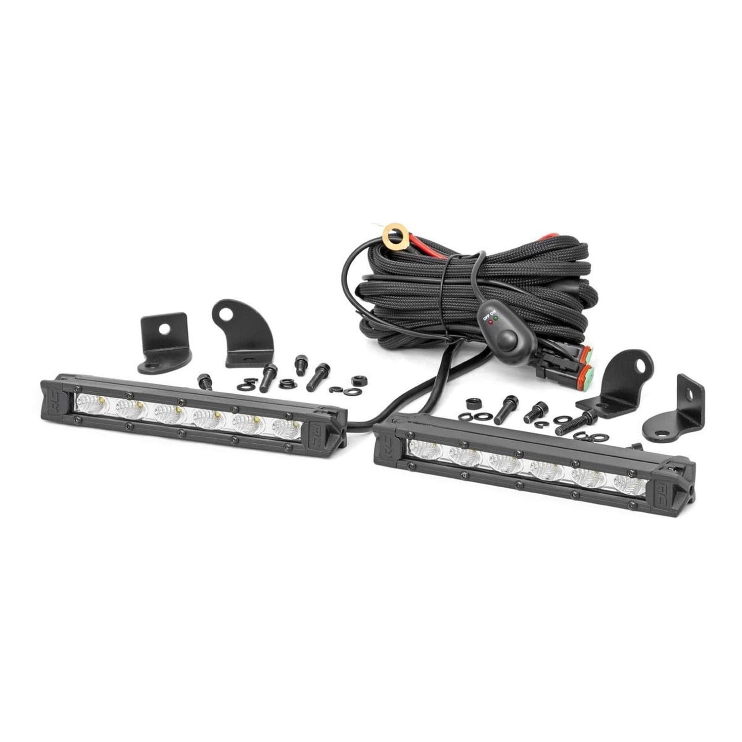 Rough Country 6in Chrome Series LED Light BarSlim Line, Pair 70406A ...