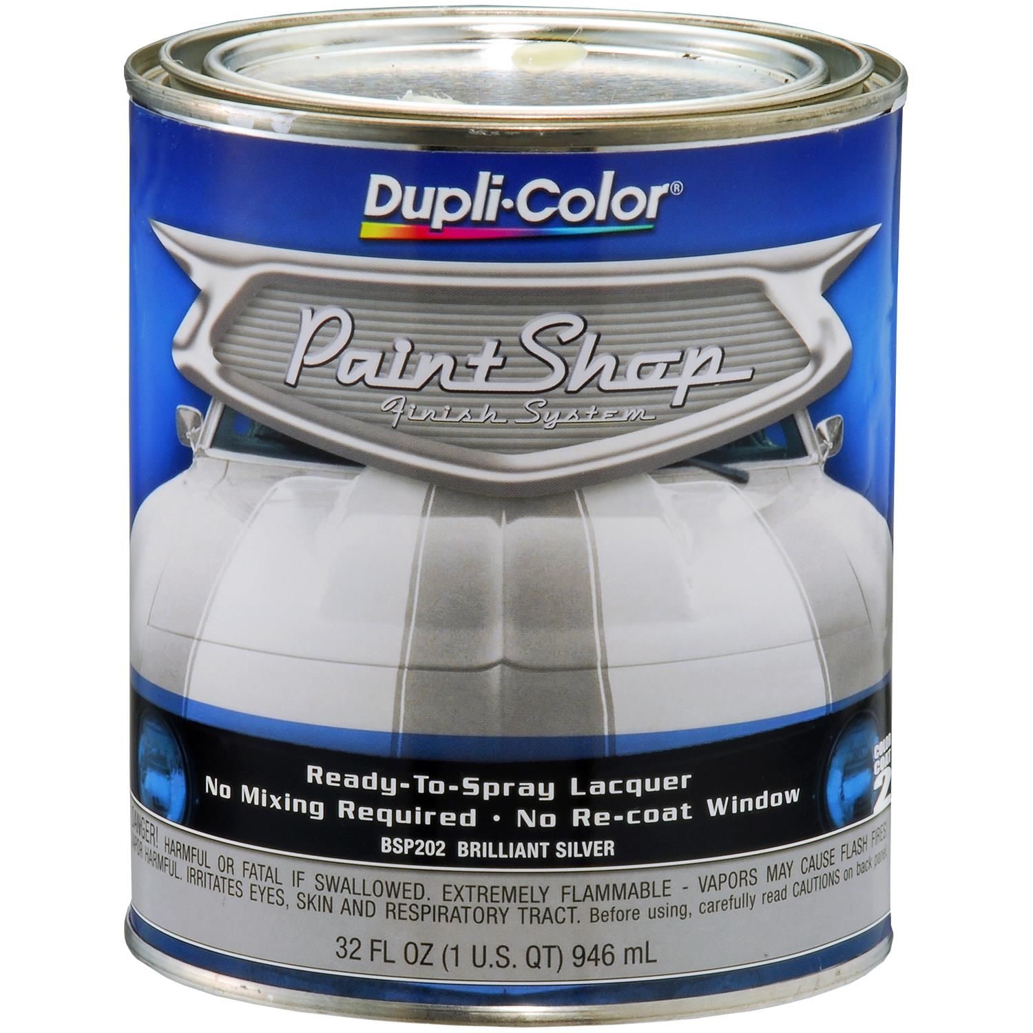 Dupli-Color Paint Shop Brilliant Silver Automotive Lacquer Finish System 1 Quart for Cadillac Brougham