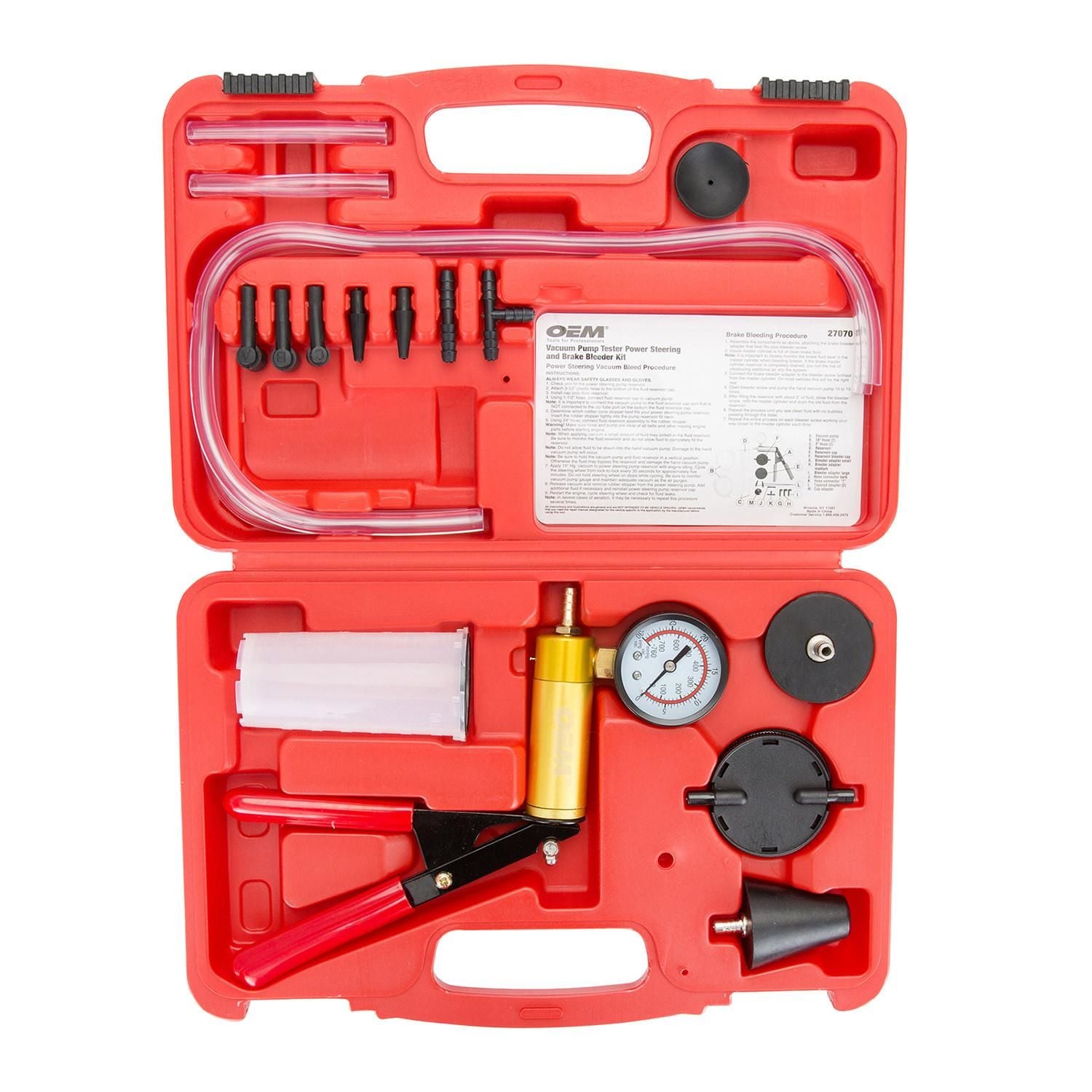 Break Bleeder Kit 15Pcs Brake Bleeder Kit Hand Held Vacuum Pump Tester