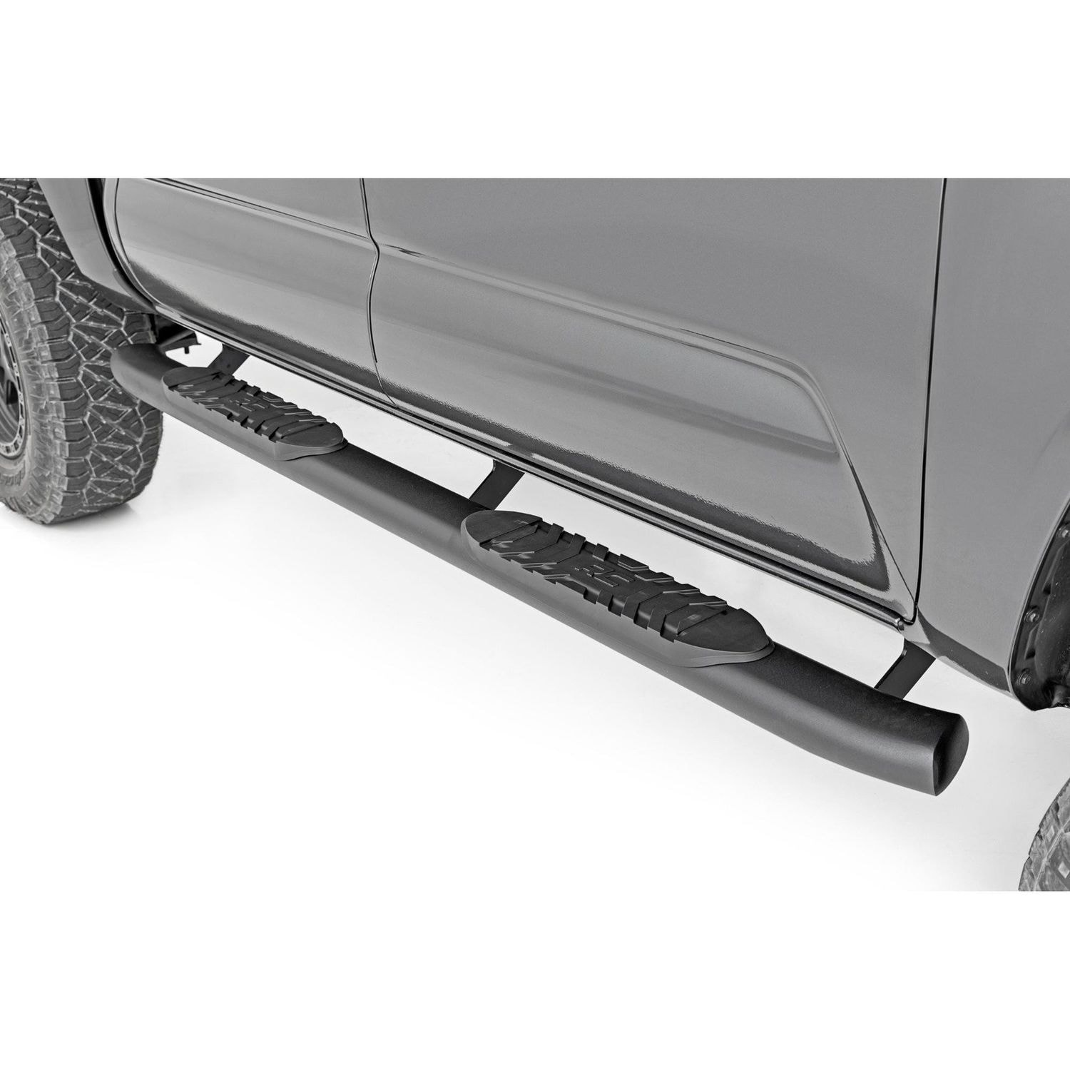 Rough Country Oval Nerf Step Double Cab Black for Toyota Tacoma 2WD/4WD (2005-2023) 21008 for Dodge Durango
