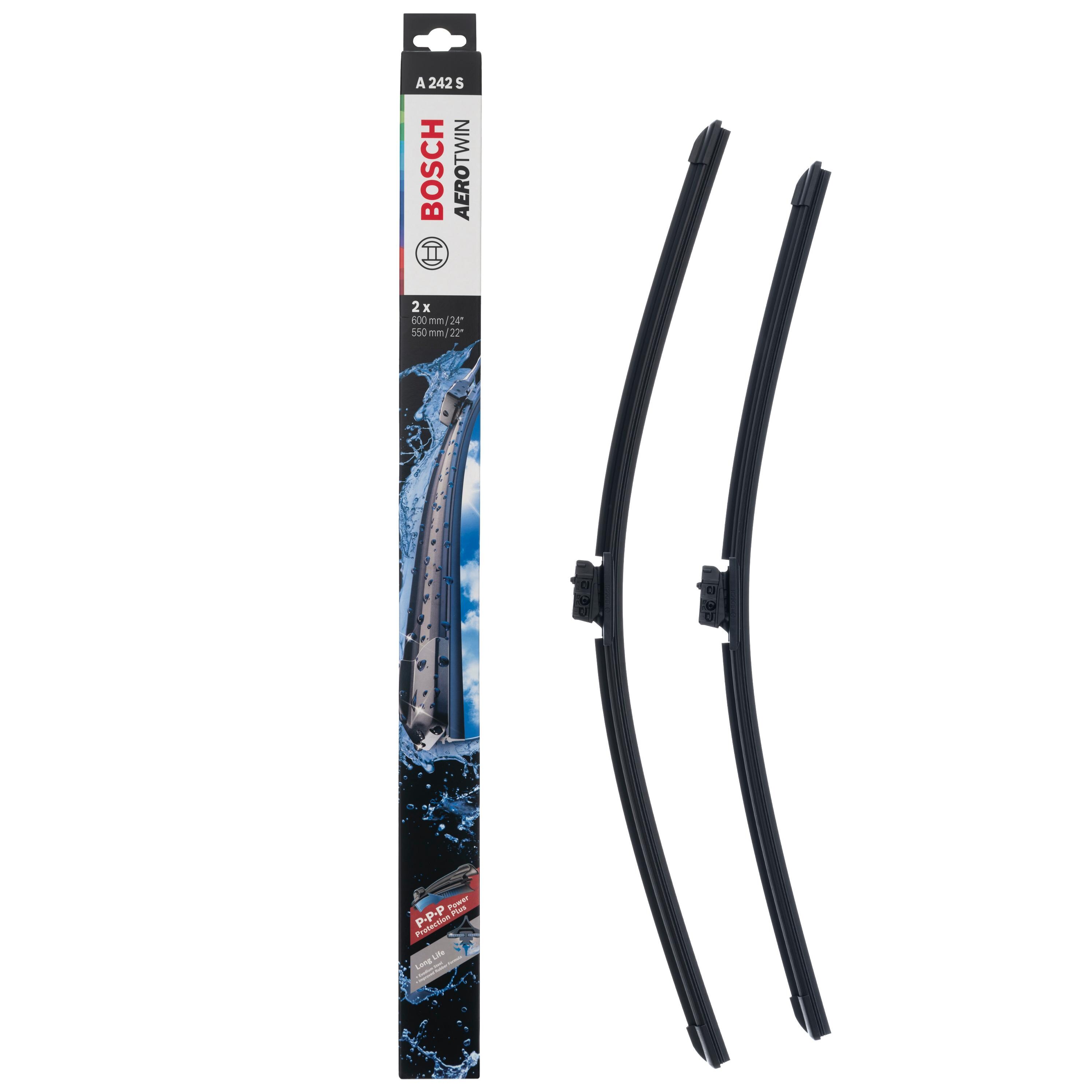 2-Pack Frameless Windshield Wiper Blades For 1998-2002 Honda Accord (19" & 24", J-Hook)