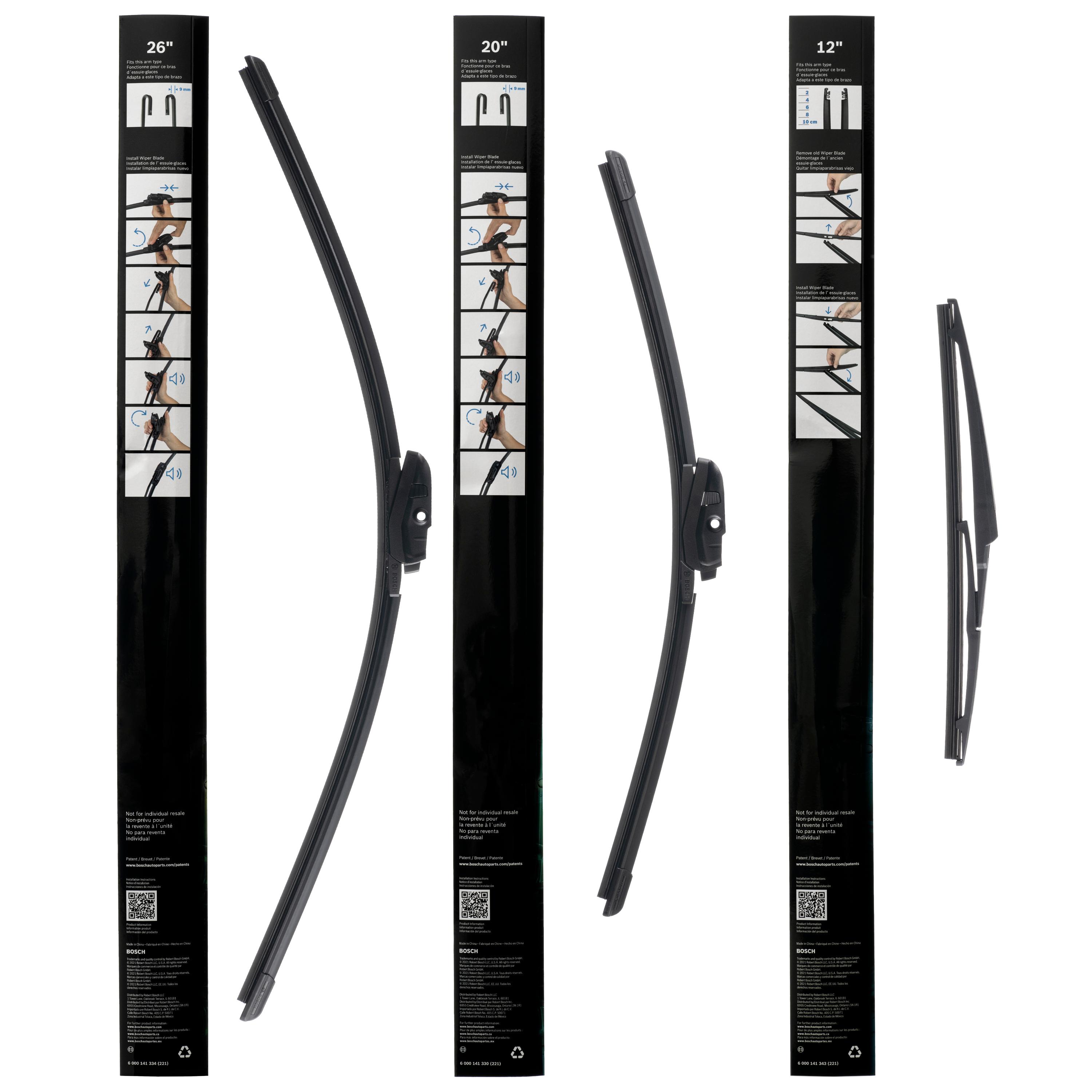 Bosch 26in, 20in and 12in Wiper Blade Set B36006 | AutoZone