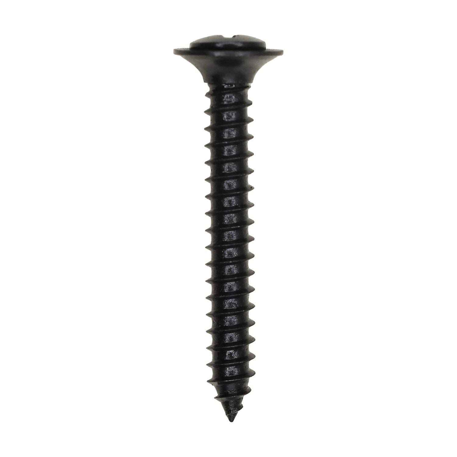 Auveco 8-18 x 1-1/4in Black Phillips Oval 6 Head AB with Sems Tapping Screw Quantity 100 for Volvo S80