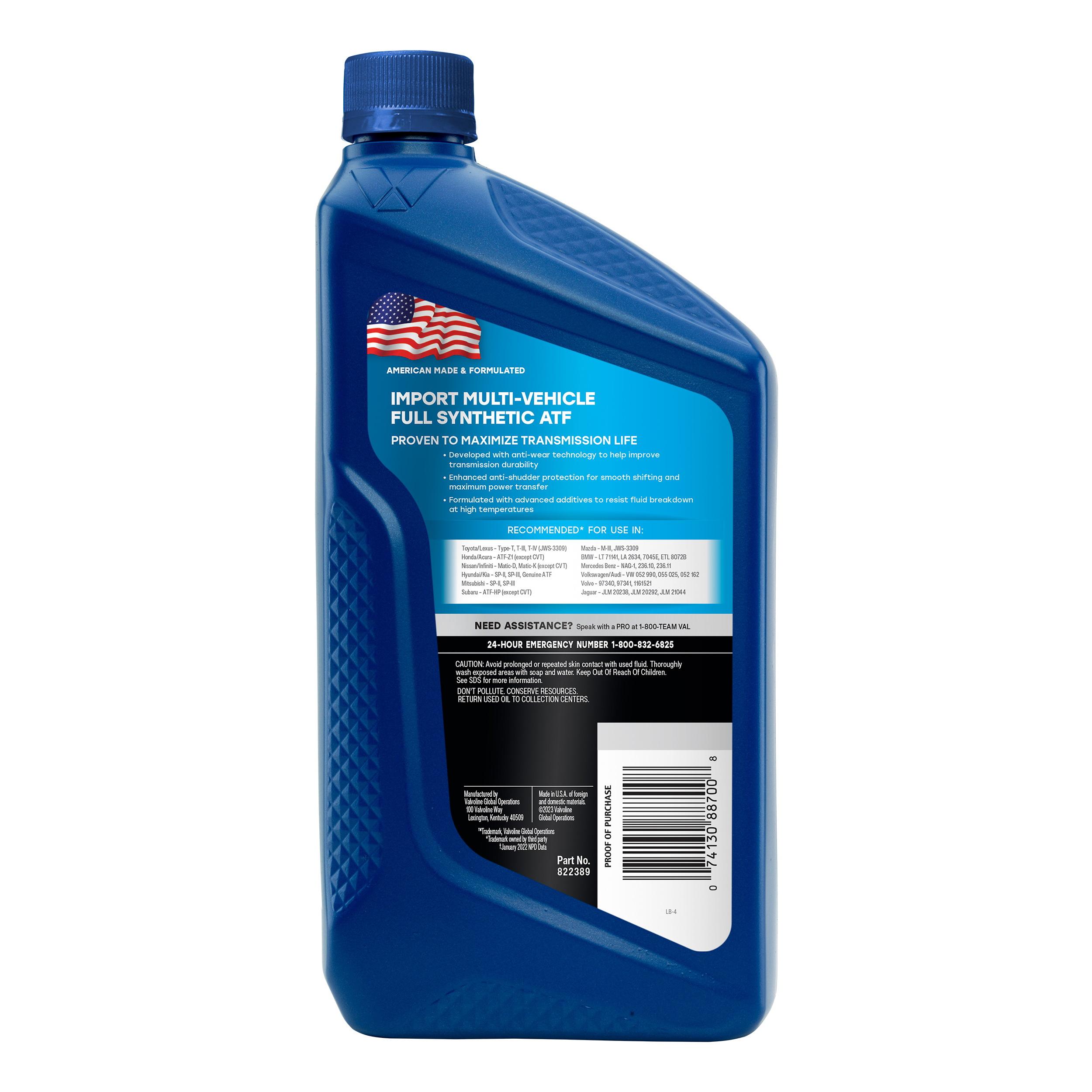 Valvoline Import Vehicle Automatic Transmission Fluid 1 Quart