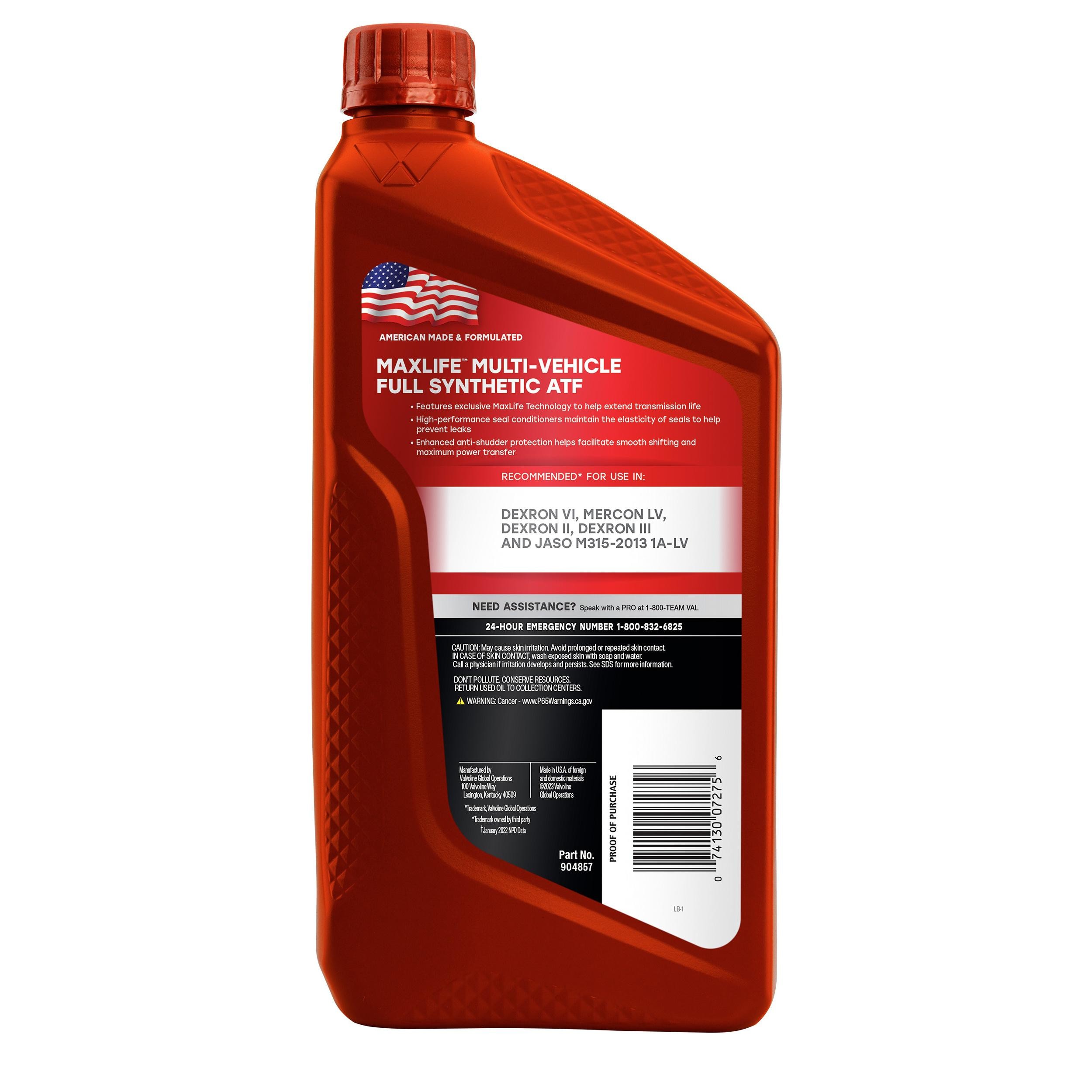 Valvoline Full Synthetic Automatic Transmission Fluid | AutoZone