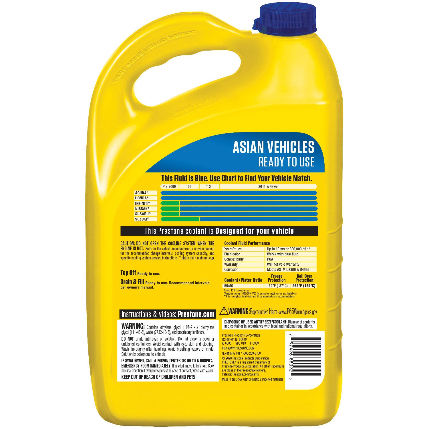 Prestone Blue Pre-Mixed Engine Coolant / Antifreeze