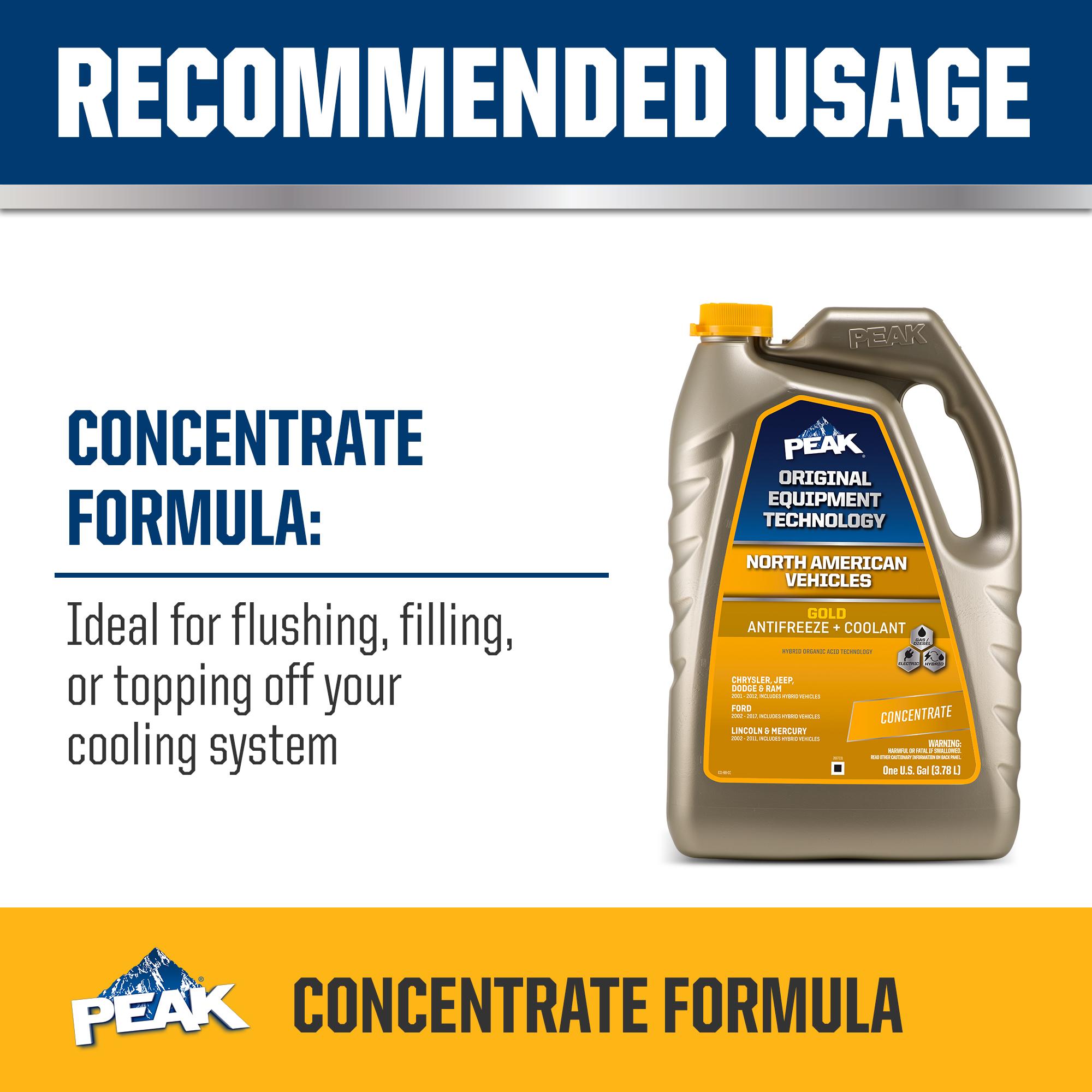 PEAK Original Equipment Technology North American Gold Concentrate Engine Coolant / Antifreeze