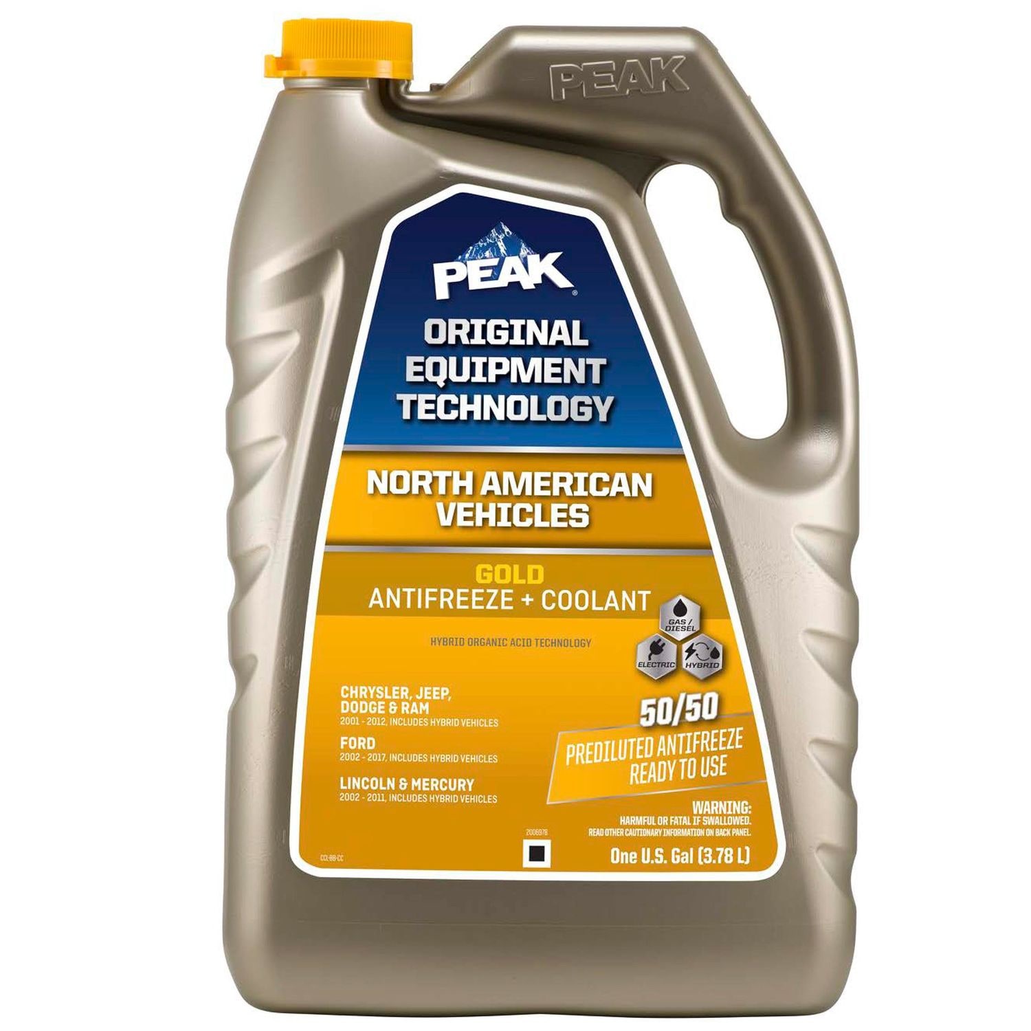 PEAK Original Equipment Technology Gold Pre-Mixed Engine Coolant