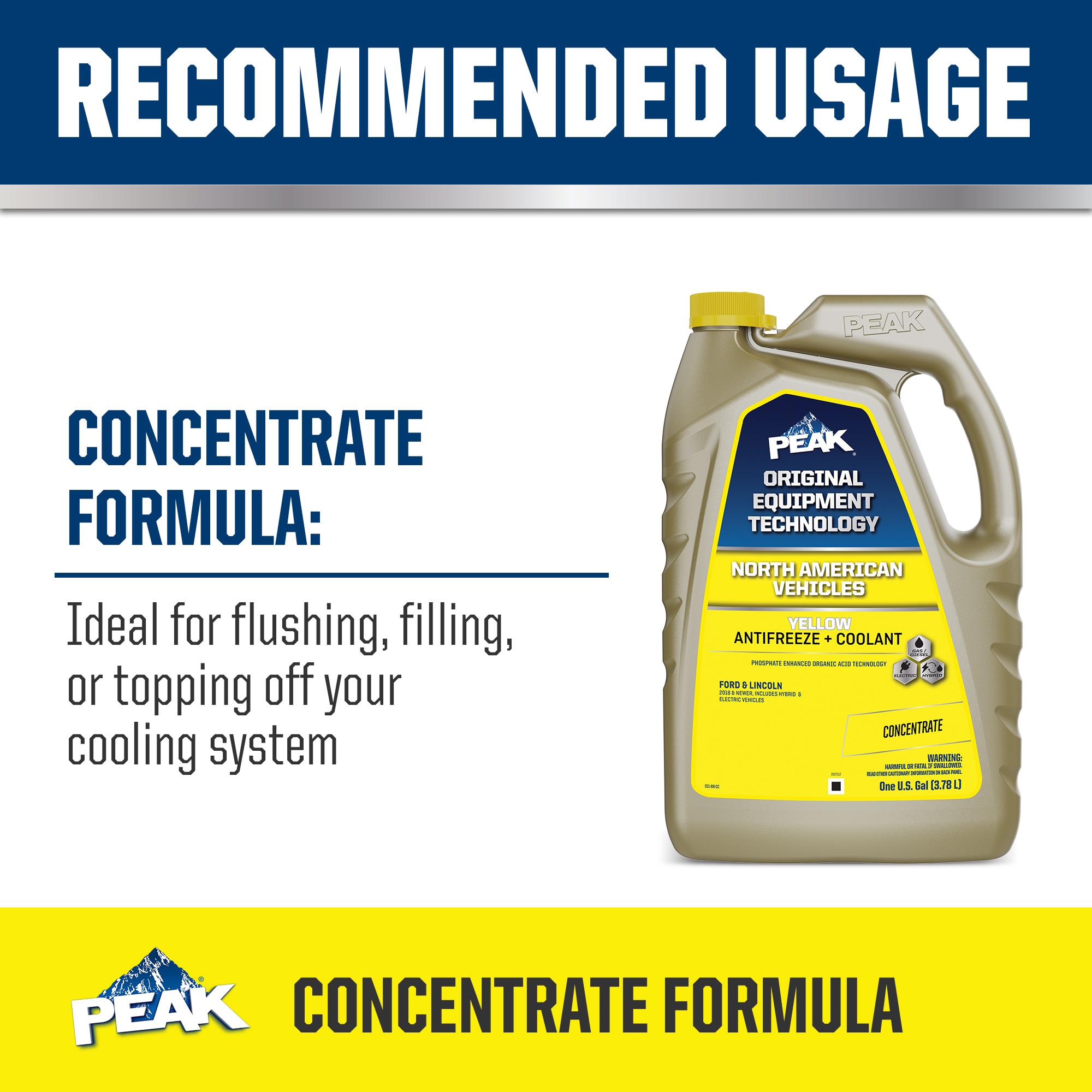 PEAK Original Equipment Technology North American Yellow Concentrate Engine Coolant / Antifreeze
