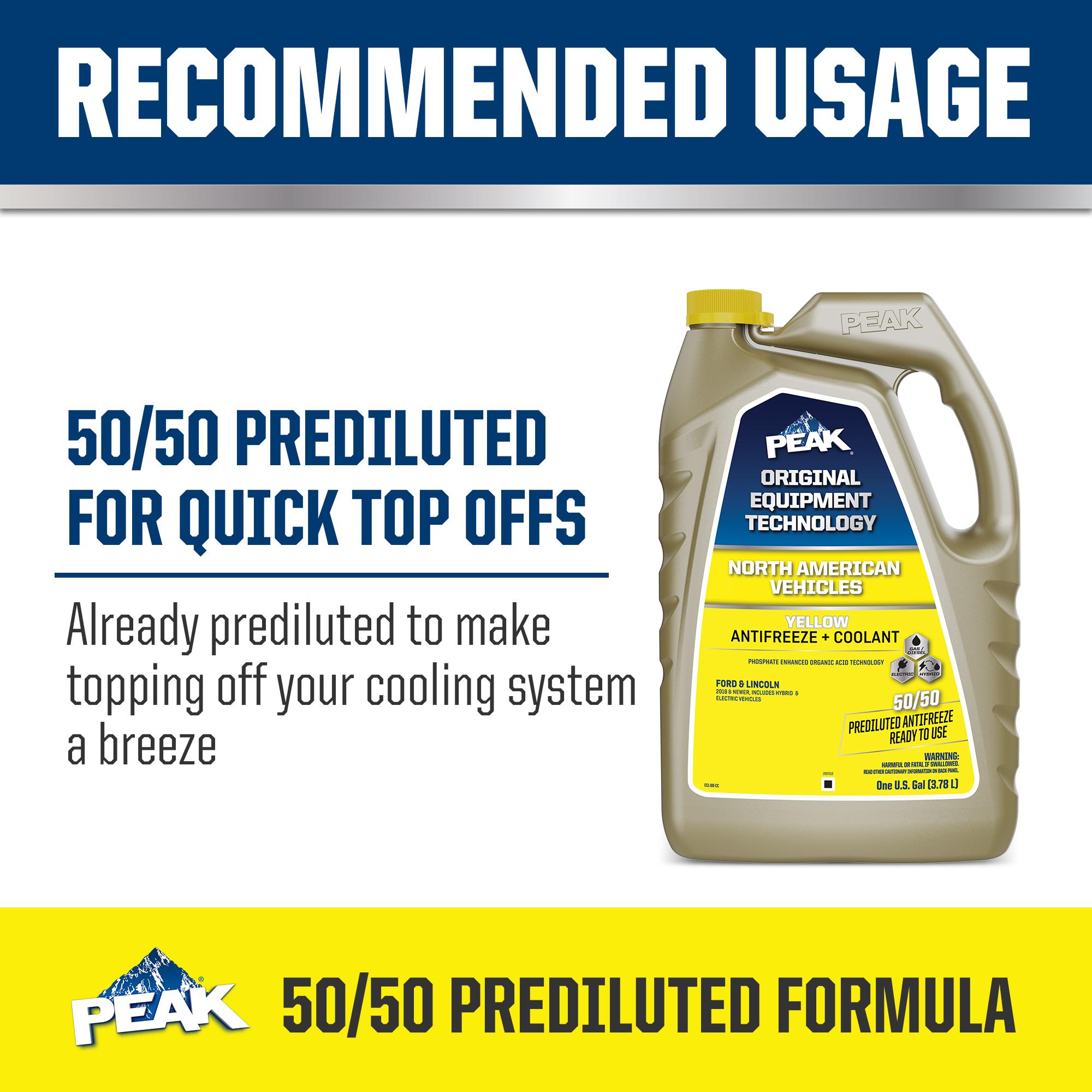 PEAK North American Yellow Pre-Mixed Engine Coolant / Antifreeze