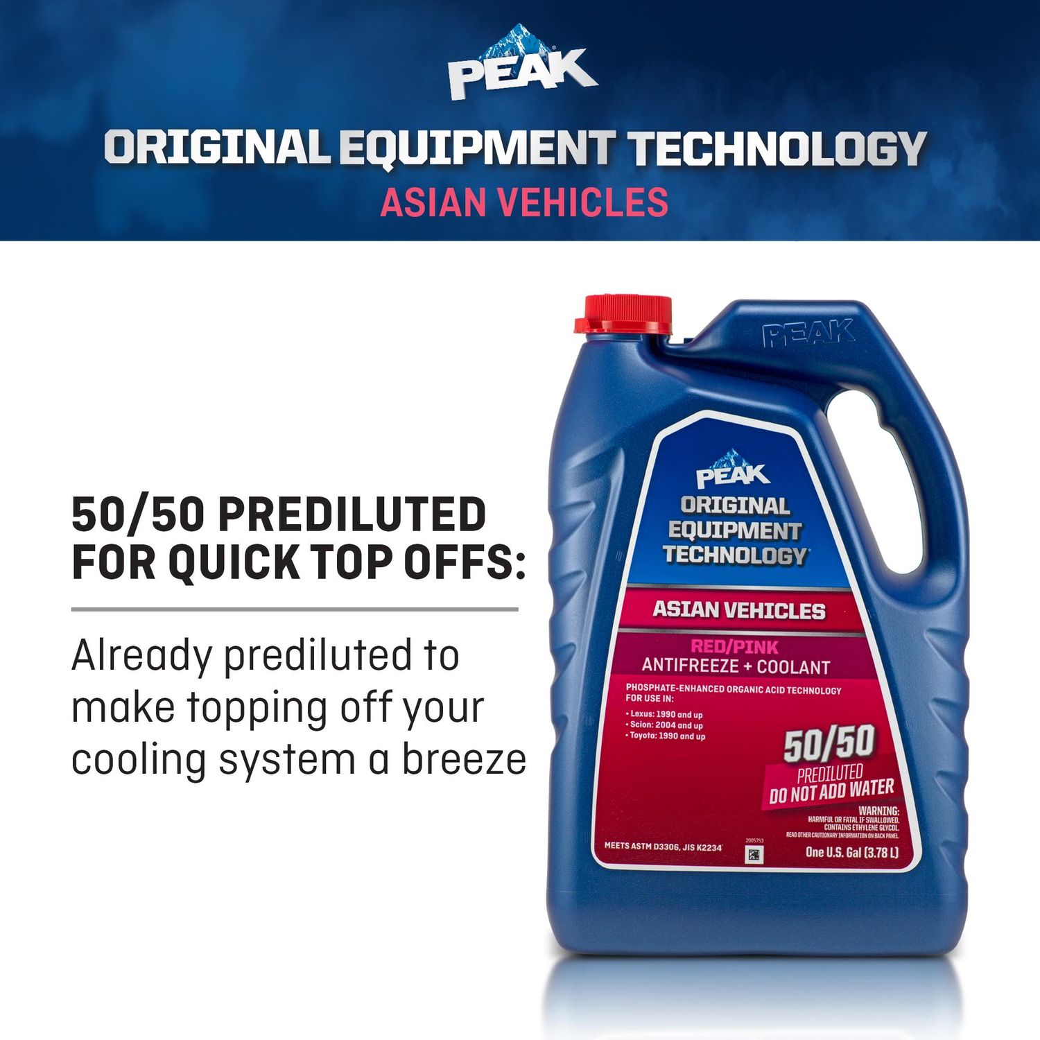 PEAK Original Equipment Technology Asian Red Pre-Mixed Engine