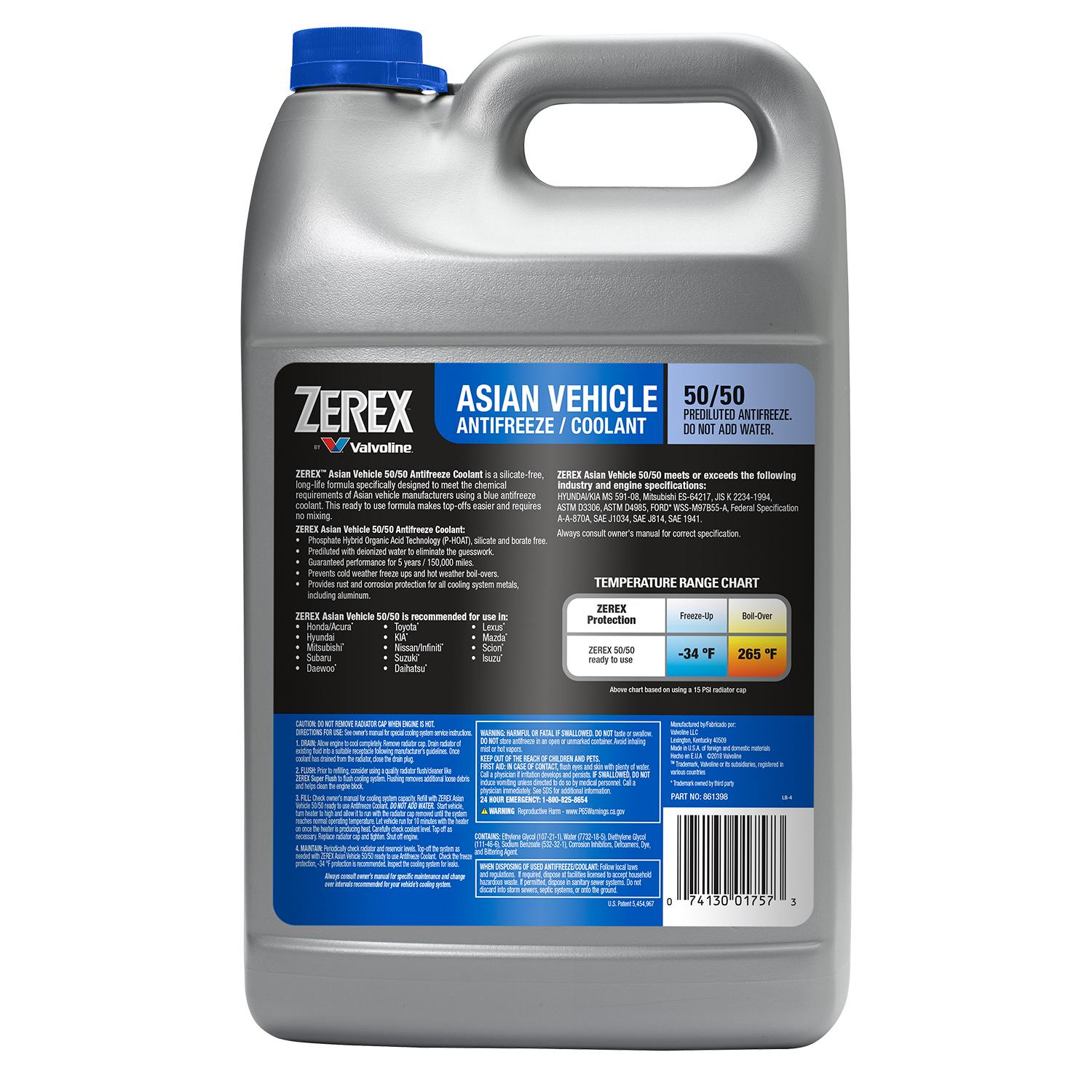 Zerex Asian Vehicle Blue Engine Coolant and Antifreeze Pre-Mixed