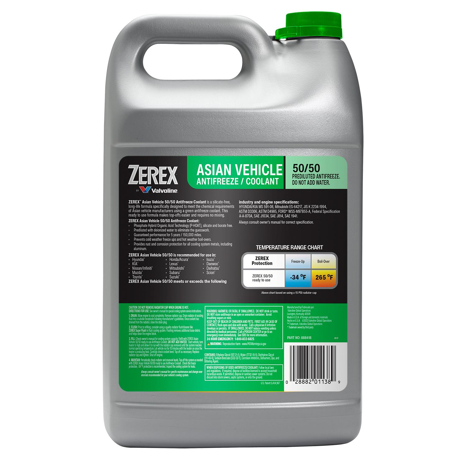 Zerex Asian Vehicle Green Engine Coolant and Antifreeze Pre-Mixed | AutoZone Zerex Asian Vehicle Green Engine Coolant and Antifreeze Pre-Mixed | AutoZone