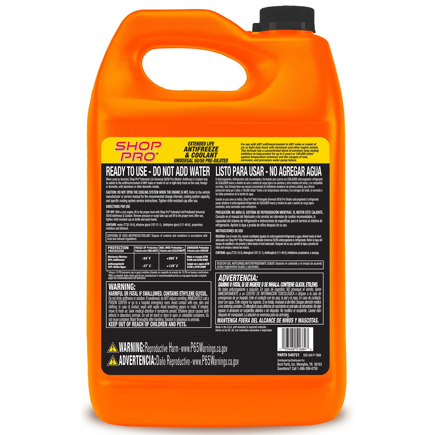 ShopPro Yellow Pre-Mixed 50/50 Engine Coolant / Antifreeze